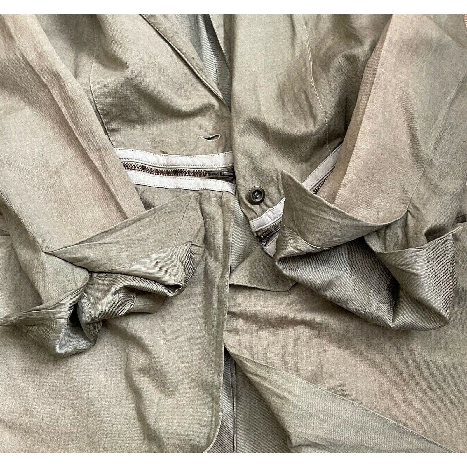 Sandrine Philippe Sandrine Philippe Beige Paneled Zip Waist Deconstructed Coat Size S / US 4 / IT 40 - 12 Thumbnail
