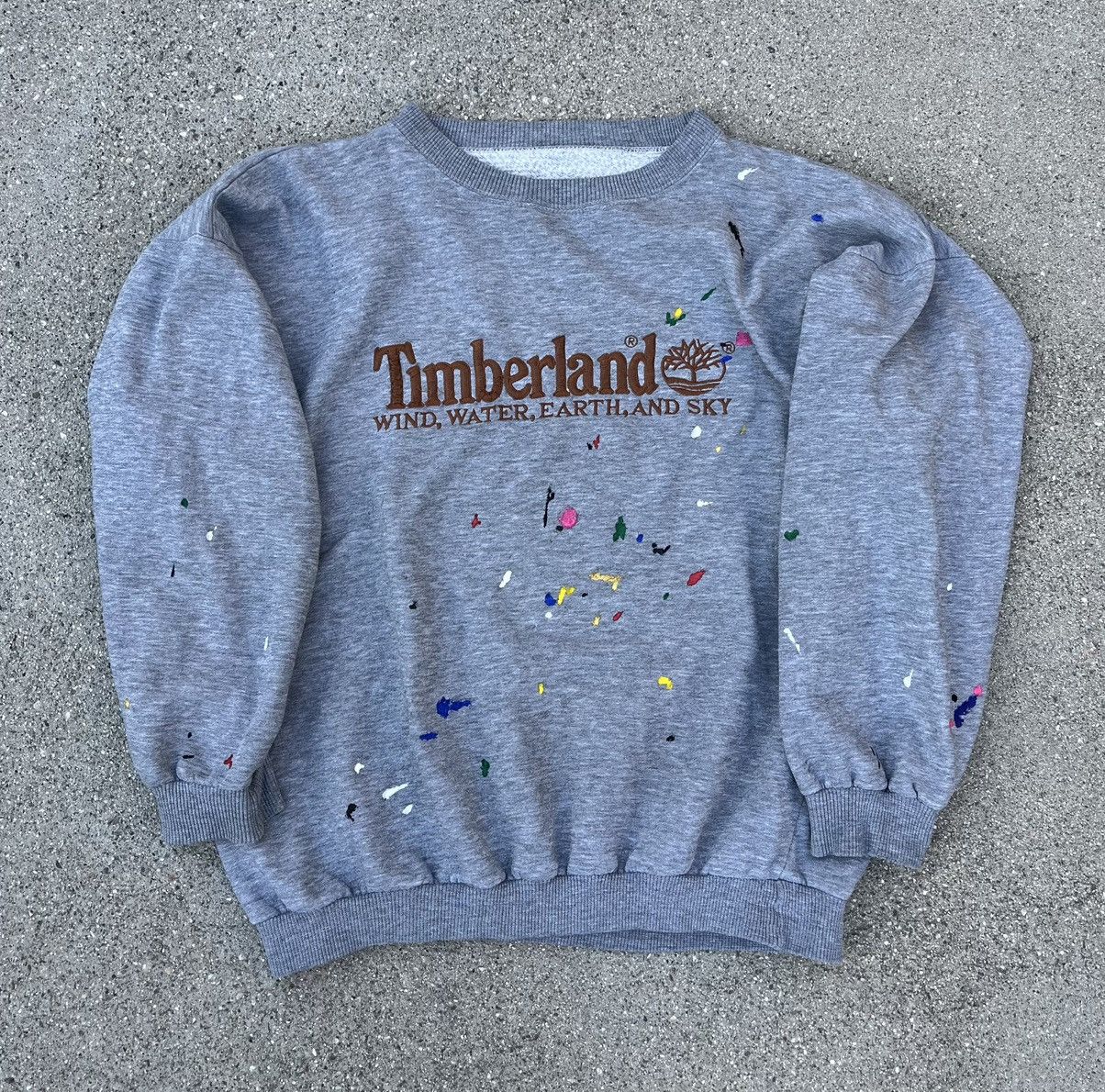 Japanese Brand × Timberland × Vintage Vintage Custom Timberland Crewneck Sweatshirt Distressed Size US L / EU 52-54 / 3 - 4 Thumbnail