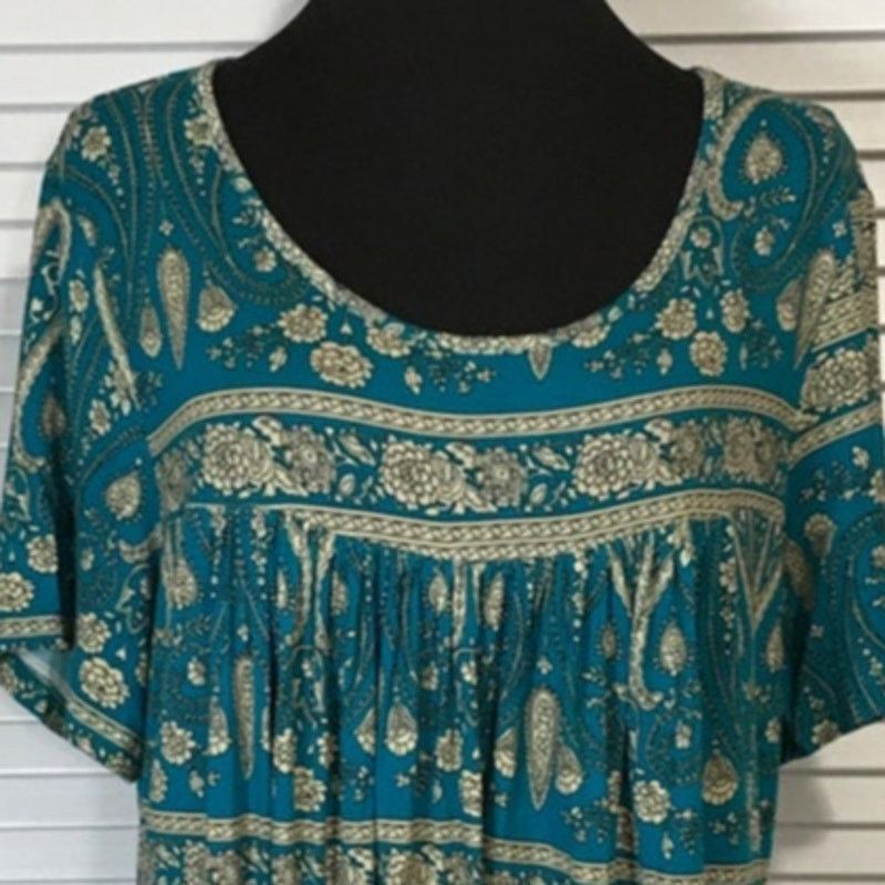 Other JuneFish Bohemian Floral Paisley Pleated Front Tunic 2XL Size XXL / US 16-18 / IT 52-54 - 3 Thumbnail
