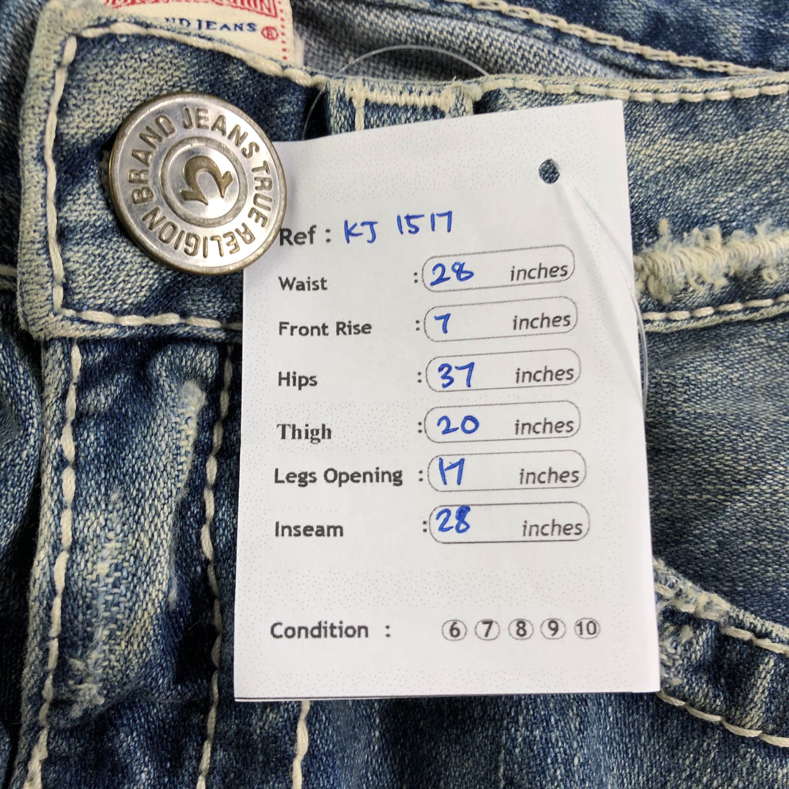 True Religion True Religion Joey Big T Jeans Flare Denim KJ1517 Size 28" / US 6 / IT 42 - 10 Thumbnail