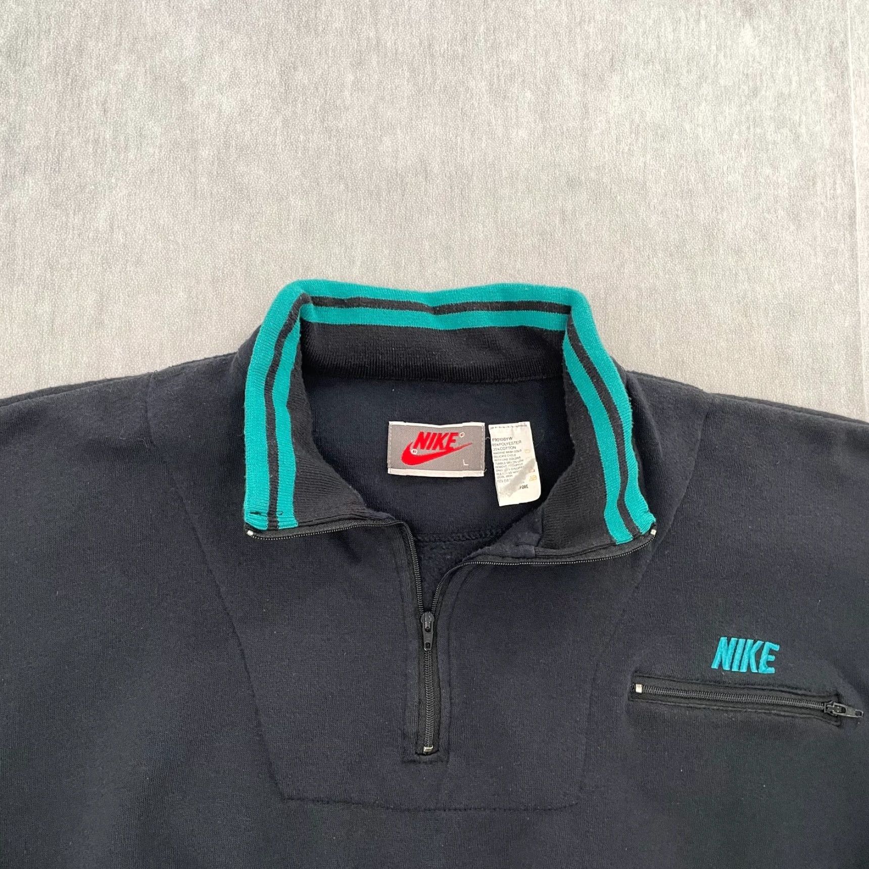 Nike VINTAGE Nike Women's Jacket Large Blue 1/4 Zip Pullover Casual Athletic 90s Size L / US 10 / IT 46 - 5 Thumbnail