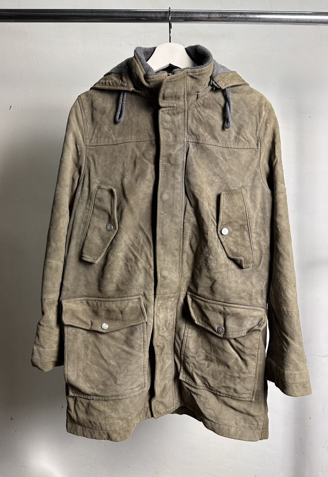 Eleventy Eleventy Suede Hooded Parka Jacket Size US M / EU 48-50 / 2 - 2 Thumbnail