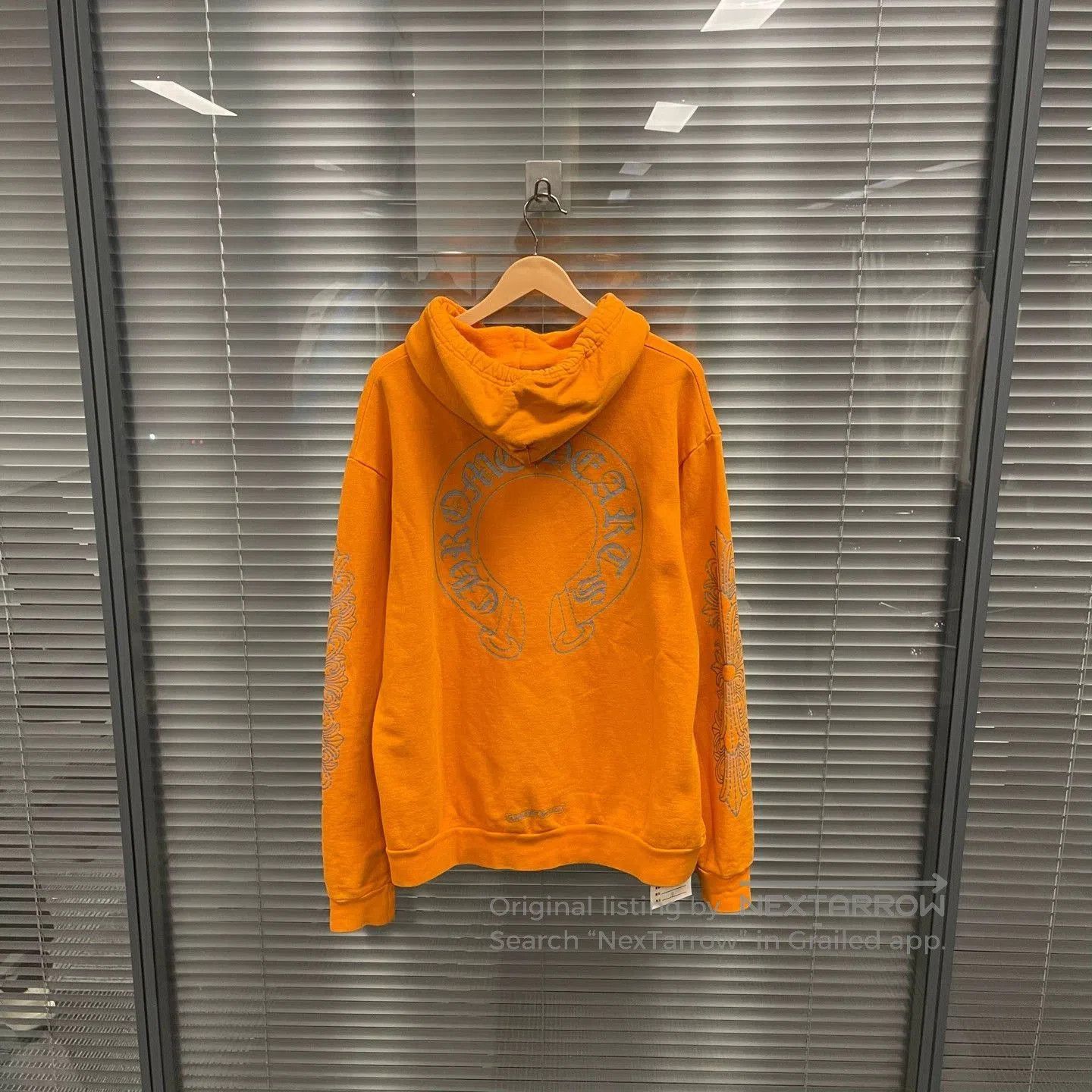 Chrome Hearts Orange Graphic Hoodie with Embroidered Sleeves. Size US M / EU 48-50 / 2 - 2 Thumbnail