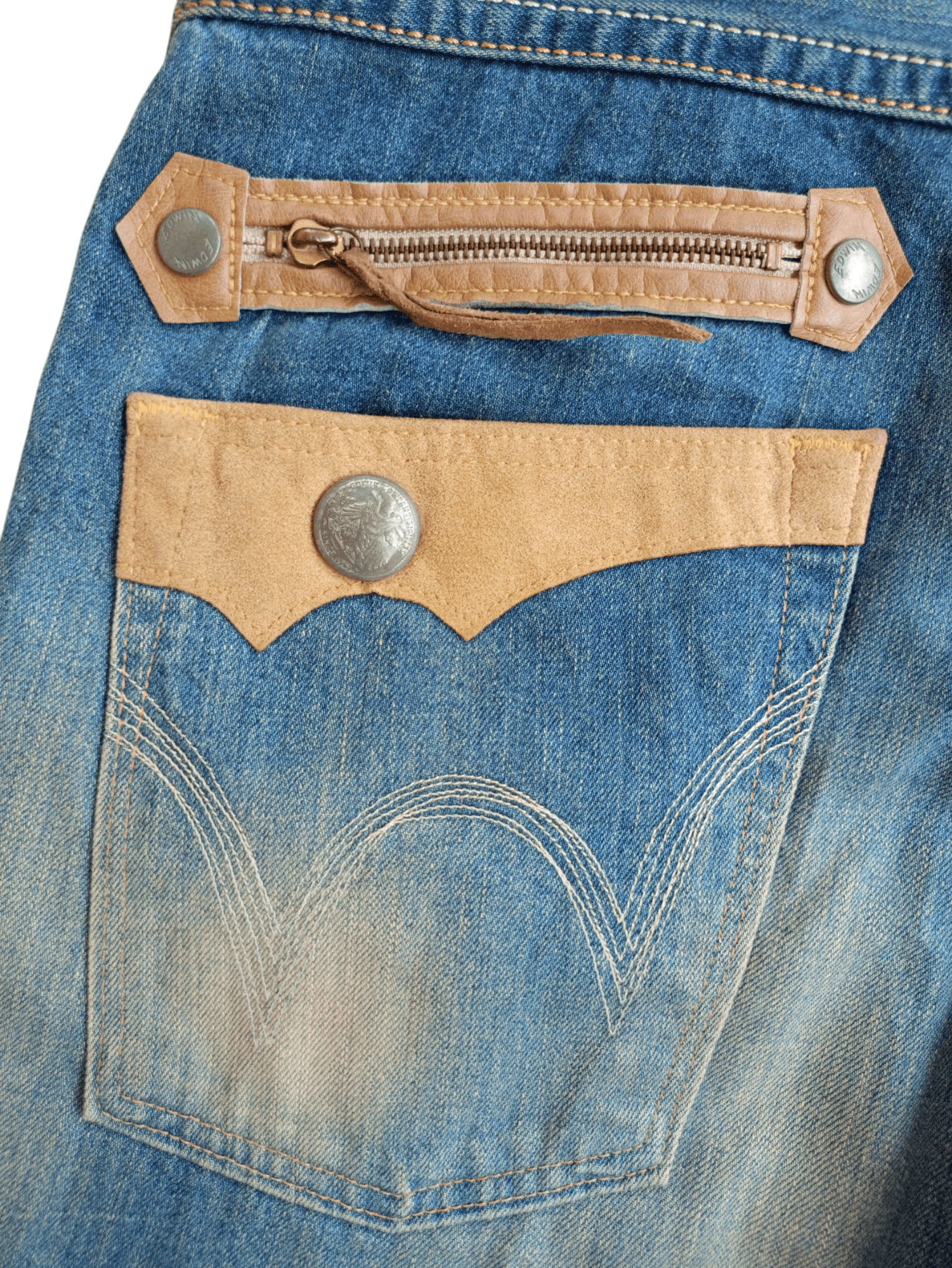 Edwin × Vintage Edwin Exclusive Vintage Denim Regular Distressed Jeans Size US 32 / EU 48 - 12 Thumbnail