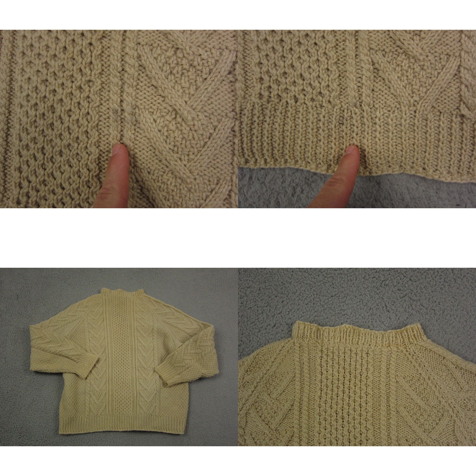 Vintage VINTAGE Mens 44 Brown Wool Cable-Knit Sweater Cardigan 50s 60s True Vintage Crew Neck Size US XXL / EU 58 / 5 - 9 Thumbnail