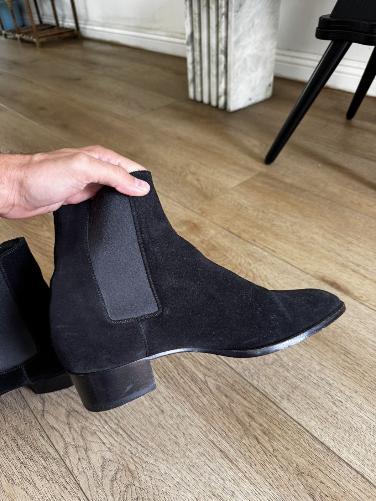 Saint Laurent Paris Hedi Suede Chelsea Wyatt Size US 11 / EU 44 - 4 Thumbnail