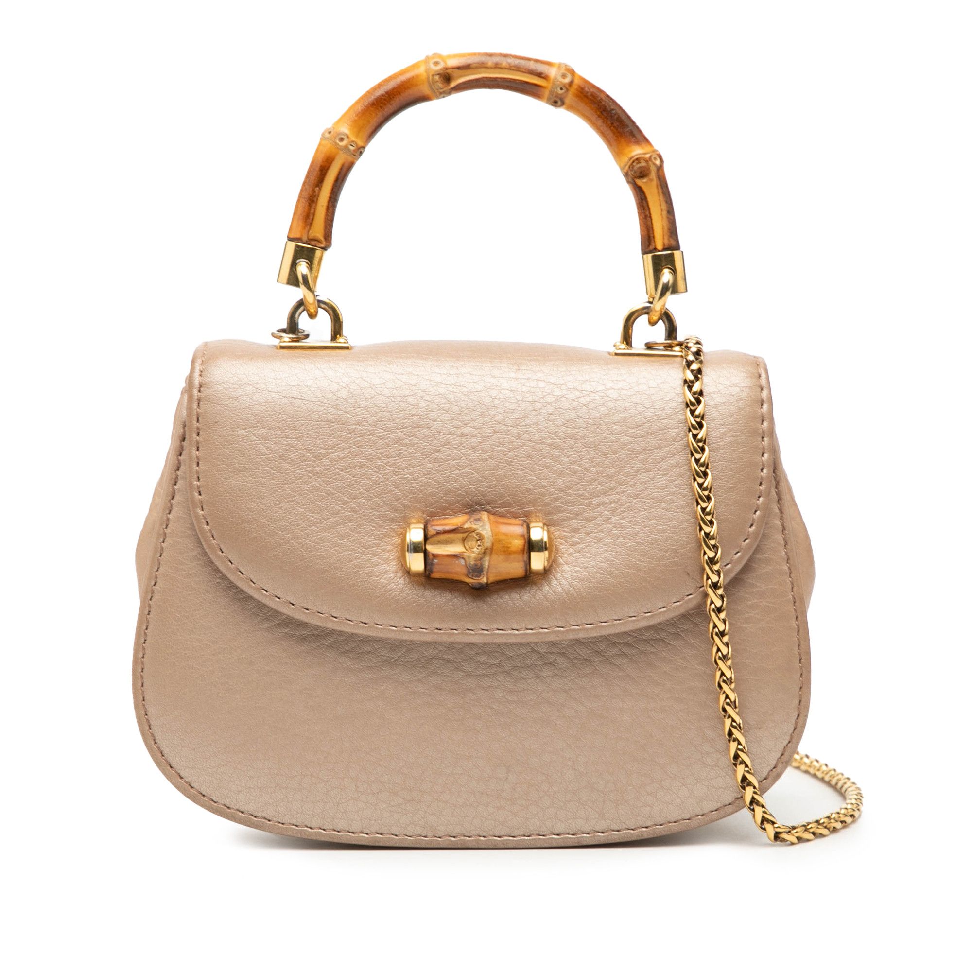 Gucci Gucci Mini Metallic Calfskin Bamboo Night Size ONE SIZE - 1 Thumbnail