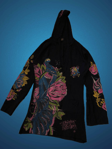 Christian Audigier Christian Audigier Embellished Peacock Pullover Hoodie Size US L / EU 52-54 / 3 - 1 Thumbnail