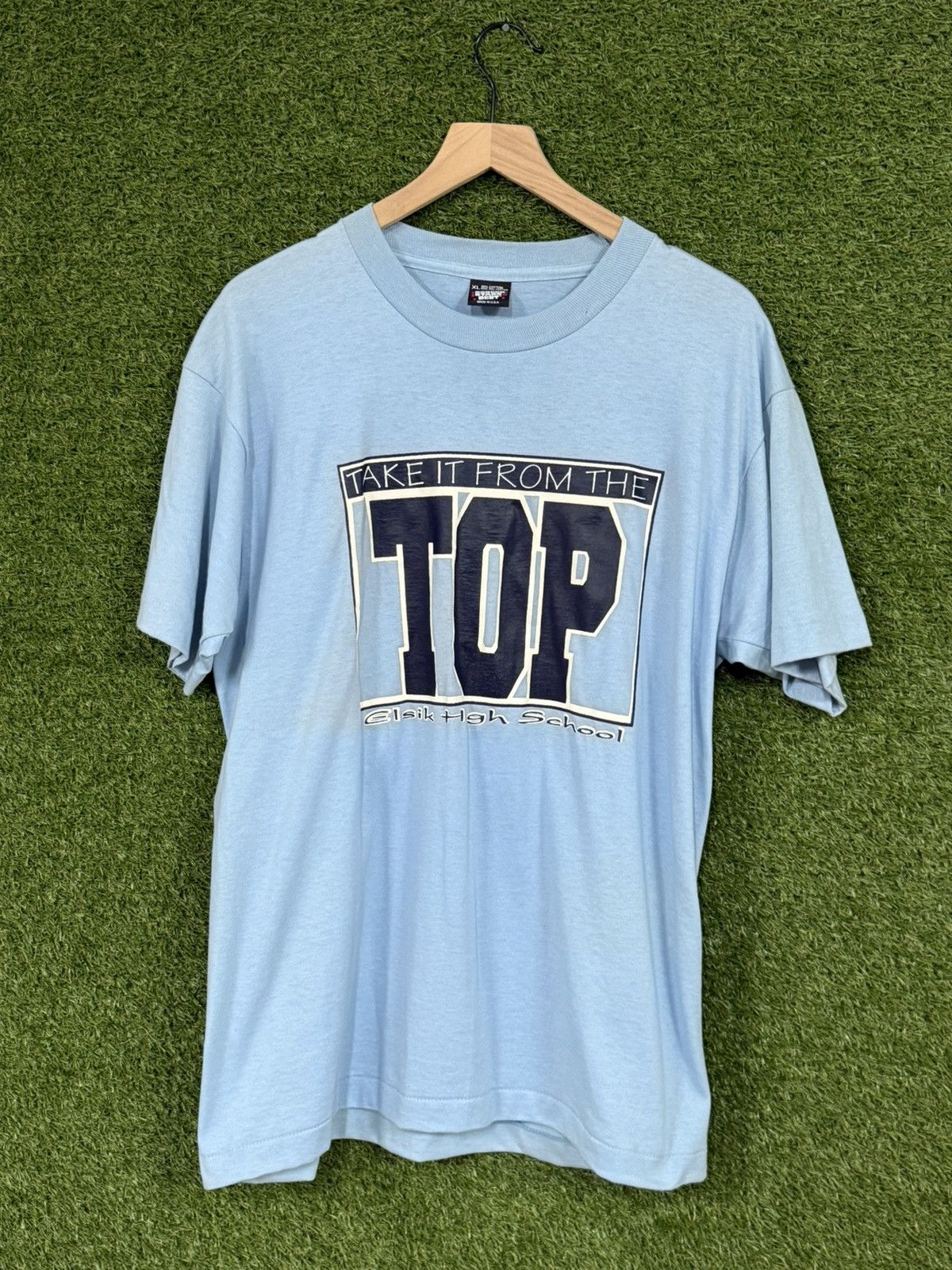 Vintage Vintage Screen Stars Elsik Rams Top Blue Tee XL 90s Size US XL / EU 56 / 4 - 1 Thumbnail