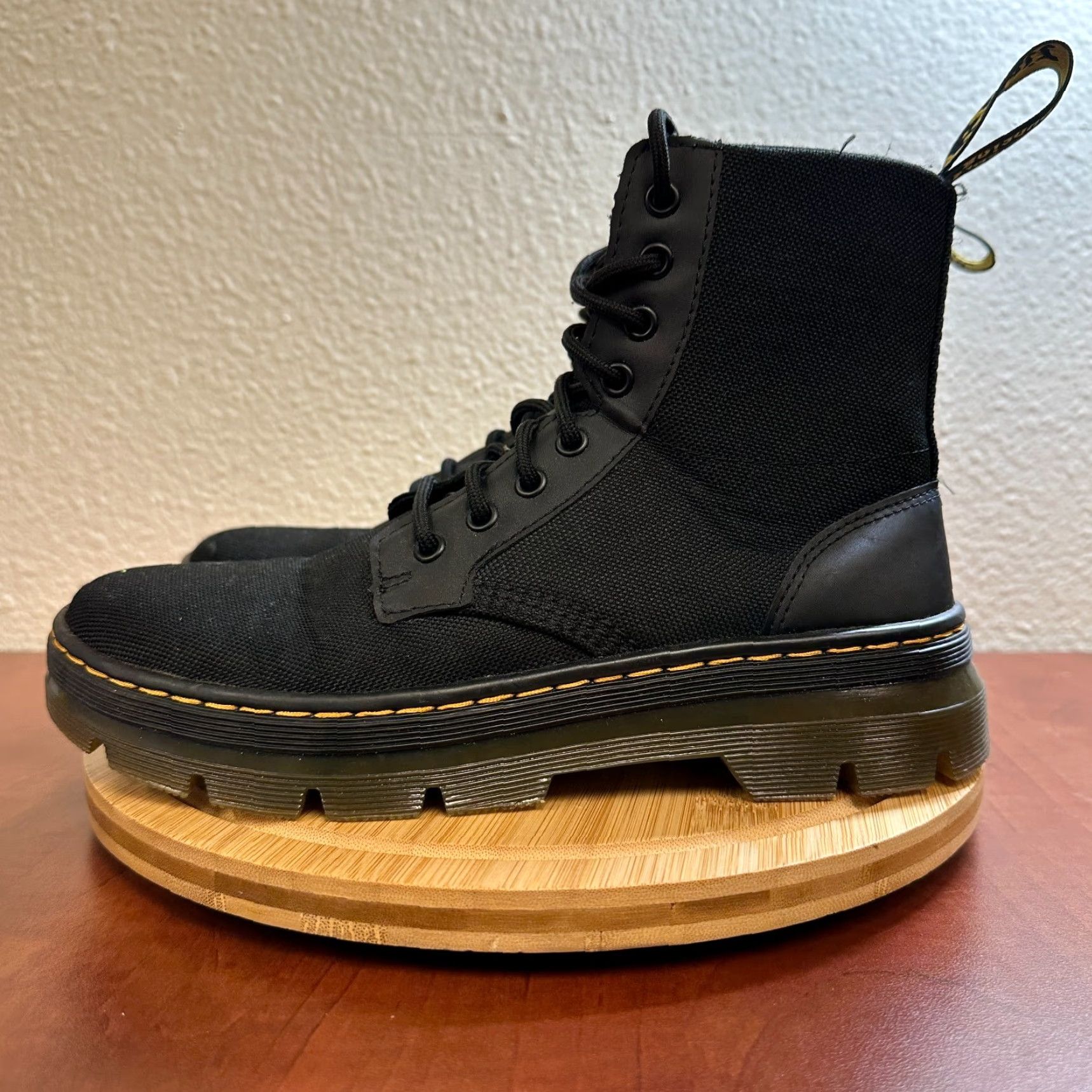 Dr. Martens Dr. Martens Boots Women 9 Black Nylon Canvas Lace Up Combat Opium Casual Travel 9 US Mens Womens Boys Girls Size US 7 / IT 37 - 5 Thumbnail