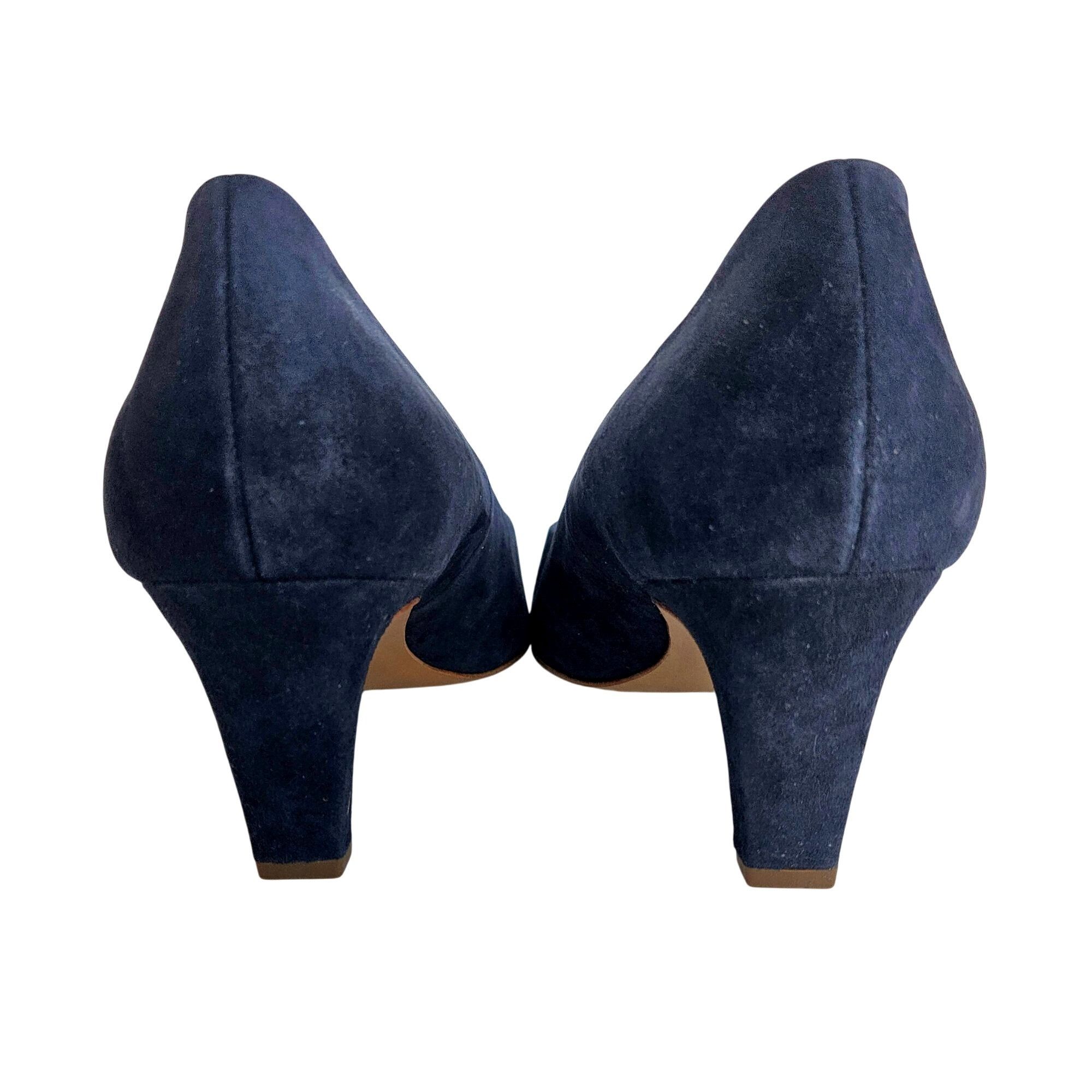 Other Vintage Peter Kaiser Suede Navy Blue Leather pumps NWOT Germ Size US 9.5 / IT 39.5 - 4 Thumbnail
