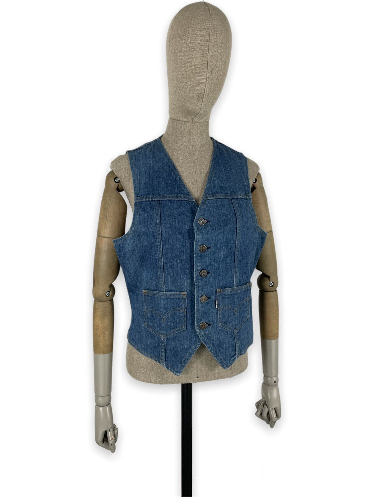 Levi's × Levi's Made & Crafted VTG 70’s 60613 Big E Denim Western Vest USA Teucker Jean Gilet Pocket Jacket Waistcoat Size US M / EU 48-50 / 2 - 2 Thumbnail