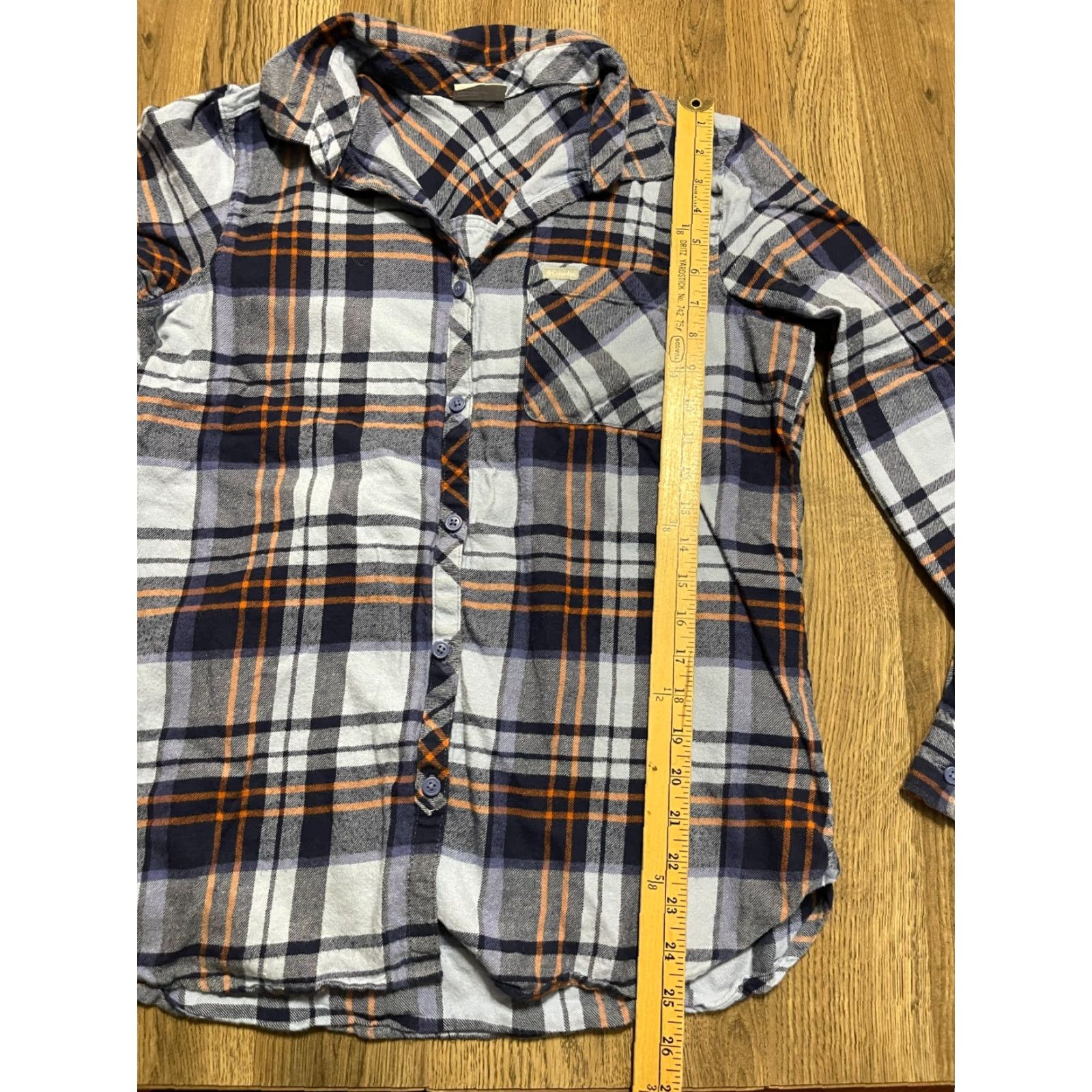 Vintage Columbia Shirt, Women's Size Large, Plaid, Button-Up, Long Sleeve, Orange, Blue, Casual, Fall, Spring, Summer, Regular Fit, Womens, Colu m bia Shirt Size L / US 10 / IT 46 - 6 Thumbnail