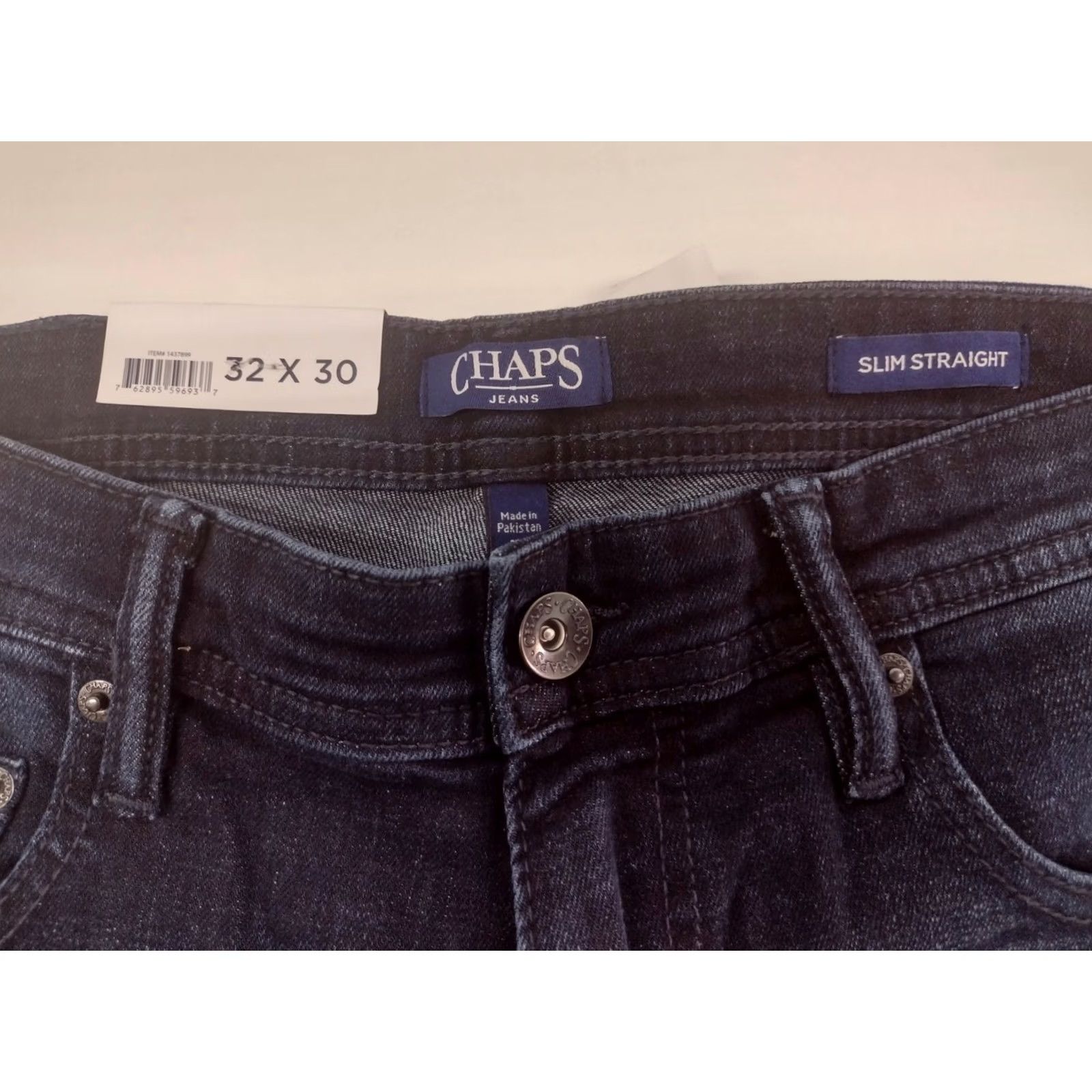 Chaps Chaps Jeans Slim Straight Denim 32/30 Abyss Wash Blue 5-Pocket Mens Regular Slim Cotton Blend NWT Modern Classic American Comfort Stretch Size US 32 / EU 48 - 3 Thumbnail