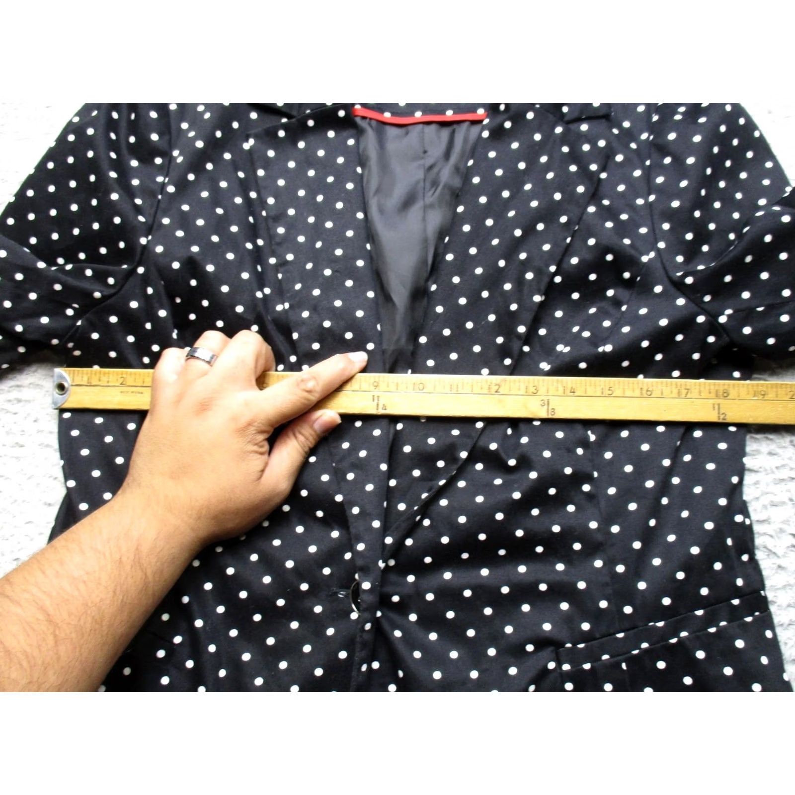 Sandro Sandro Studio Blazer Womens XL Black Polka Dot Button Stretch Jacket Size XL / US 12-14 / IT 48-50 - 6 Thumbnail