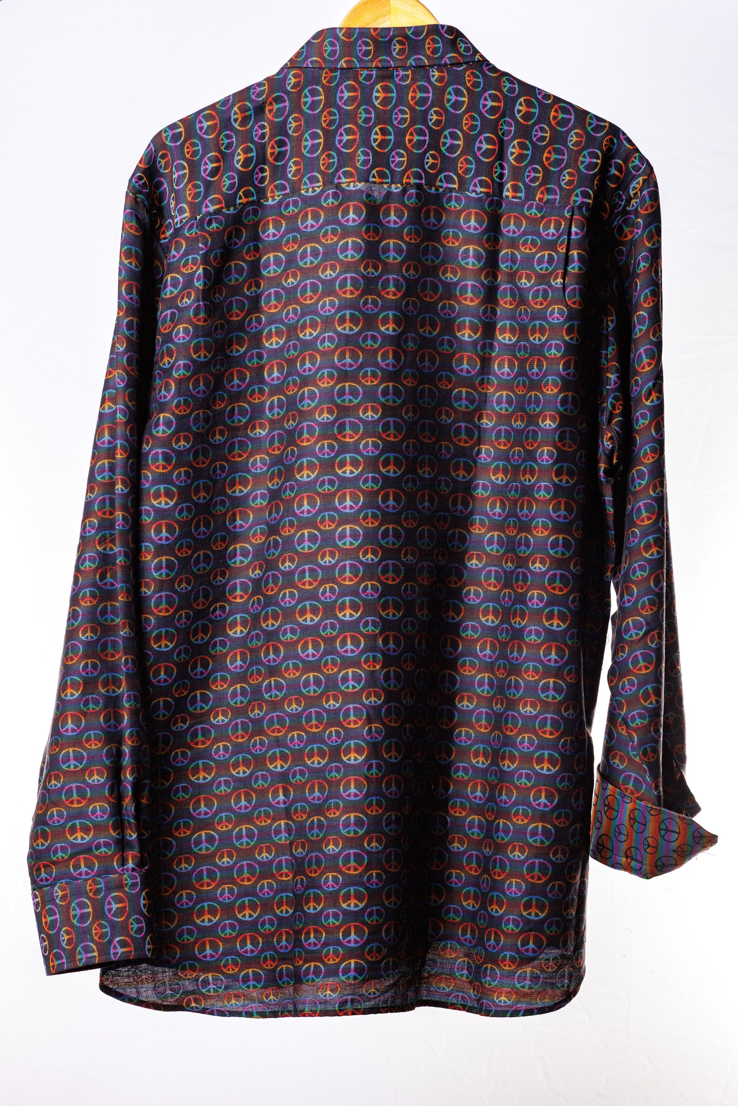 Luchiano Visconti Visconti “Peace” Dress Shirt – XL, Rainbow Contrast Cuffs Size US XL / EU 56 / 4 - 3 Thumbnail