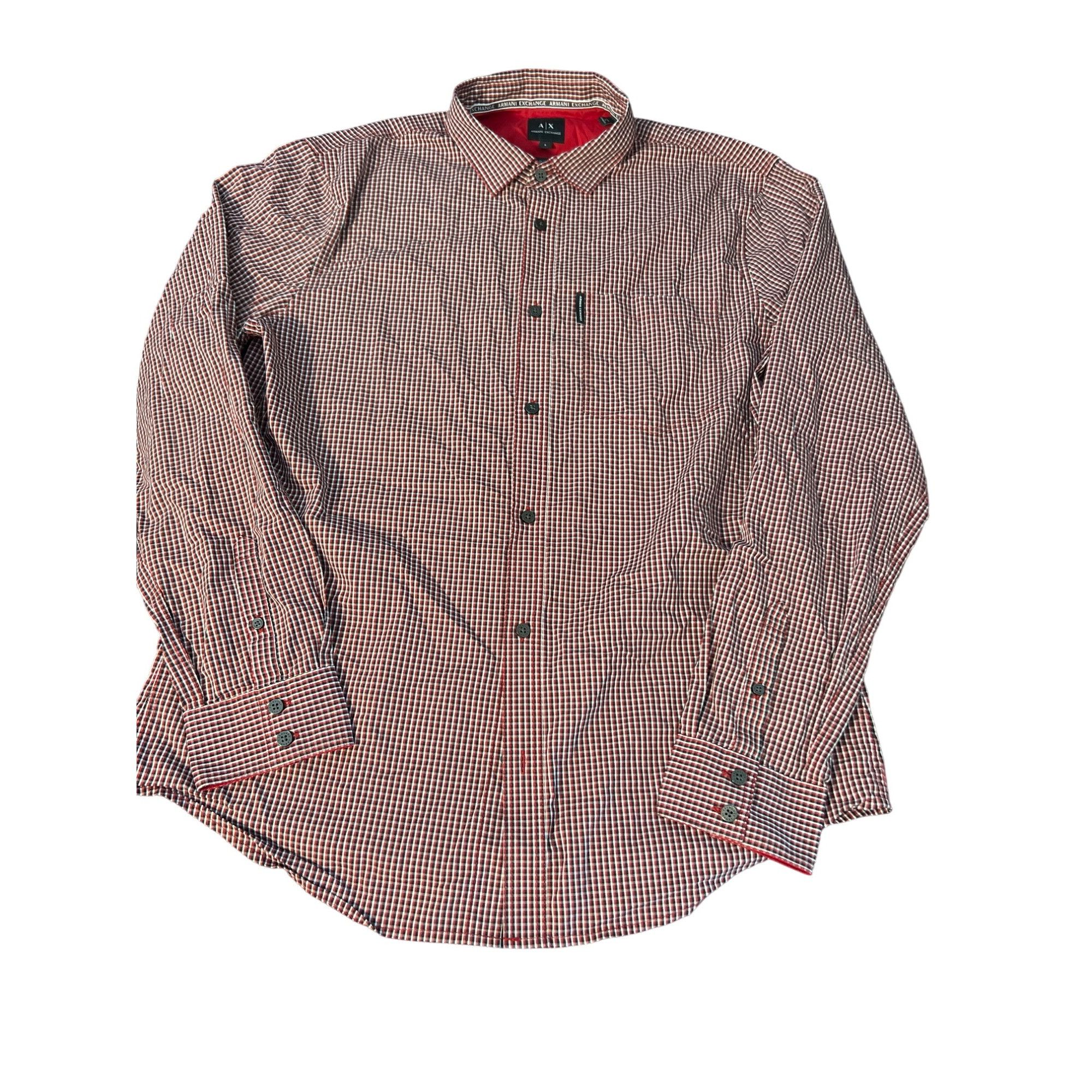 Armani Exchange Armani Exchange Slim Fit Shirt Red White Black Gingham Check Size US L / EU 52-54 / 3 - 1 Thumbnail