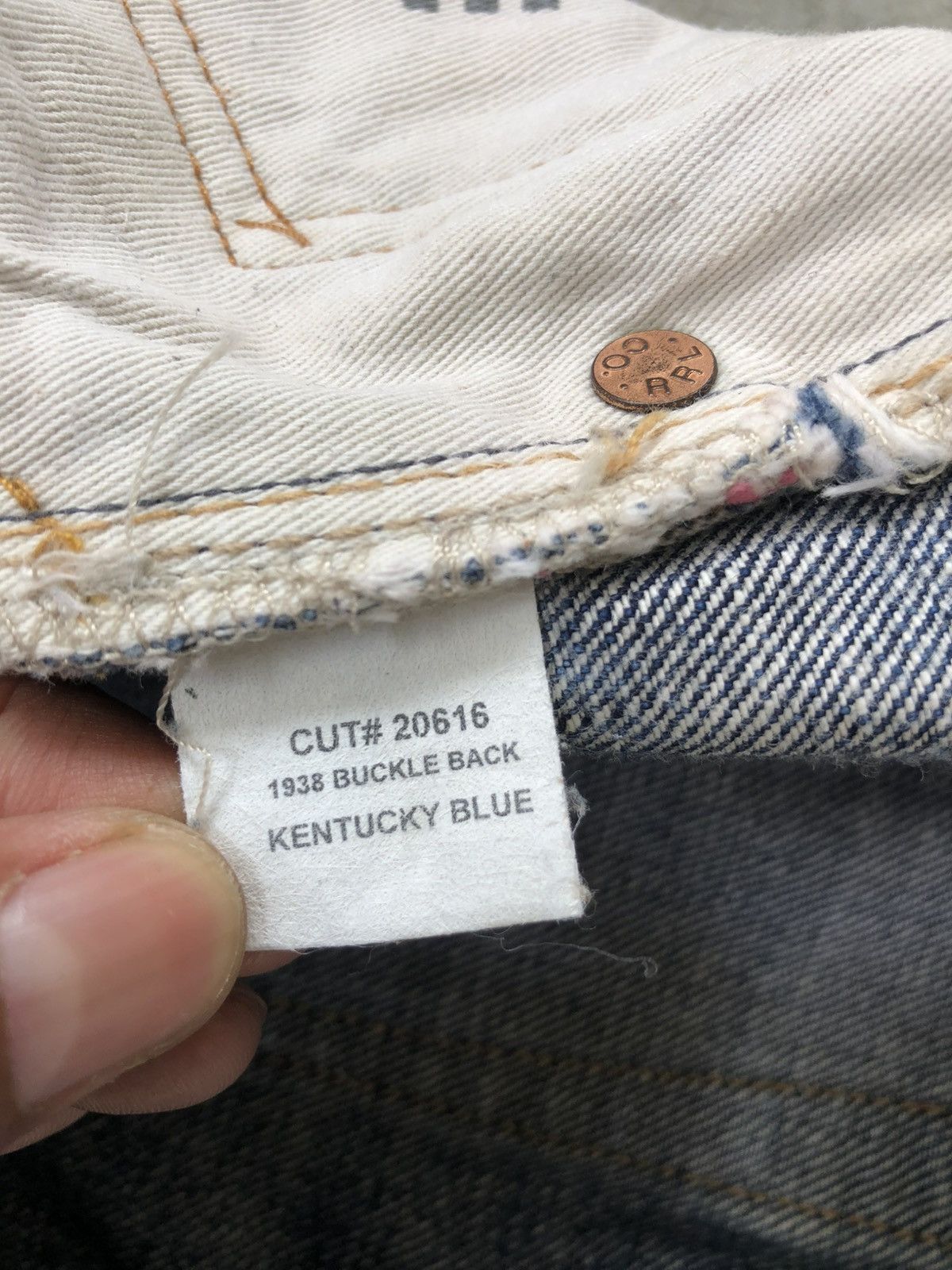 RRL Ralph Lauren Vintage Double RL 081 Selvedge Denim Buckle Back Distressed Size US 34 / EU 50 - 22 Thumbnail