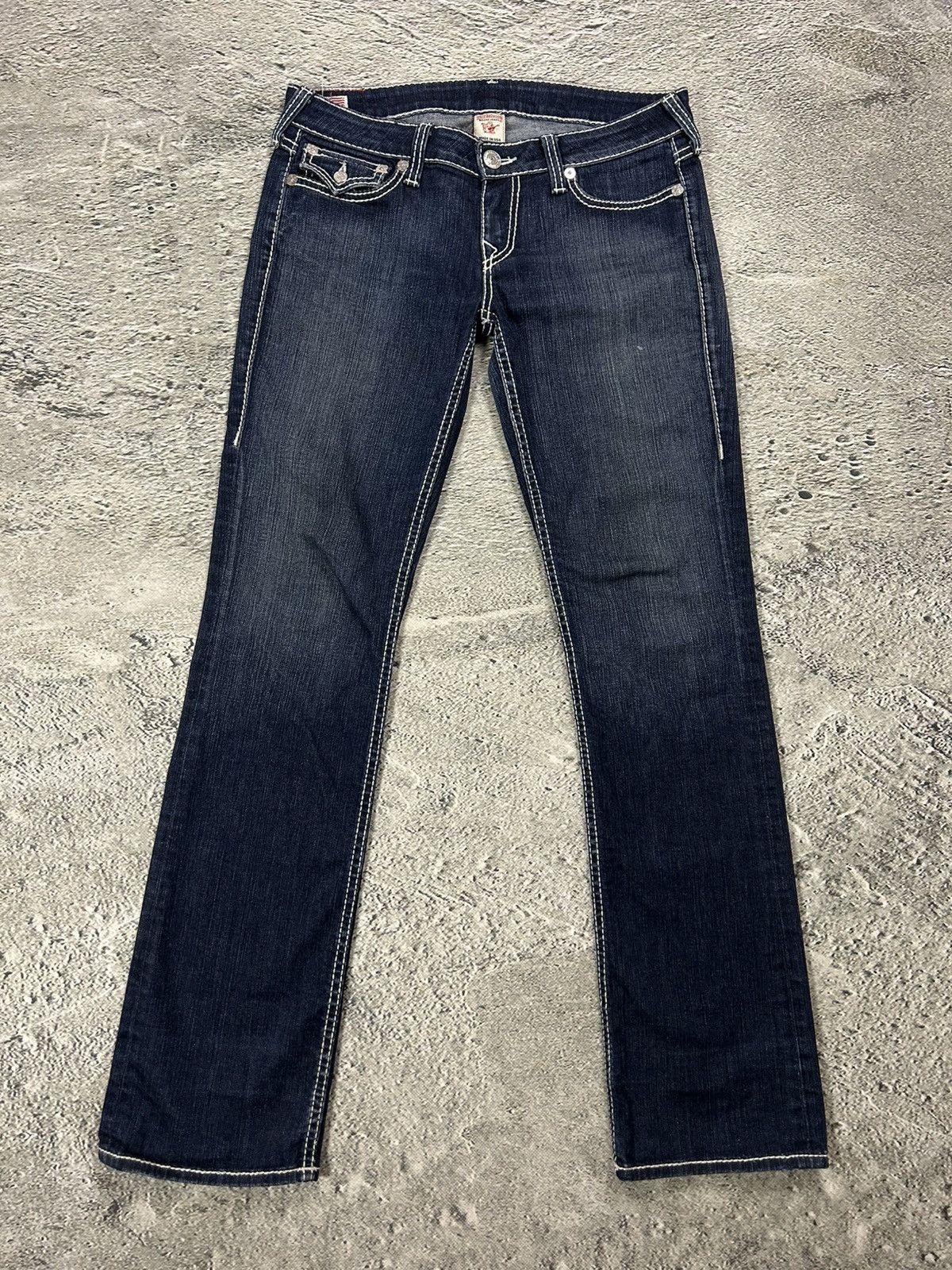 True Religion True Religion jeans flared vintage navy blue Billy white Size 30" / US 8 / IT 44 - 6 Thumbnail