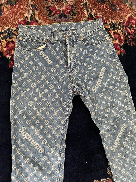 Supreme x Louis Vuitton Jacquard Denim 5-Pocket Jean Camo Men's