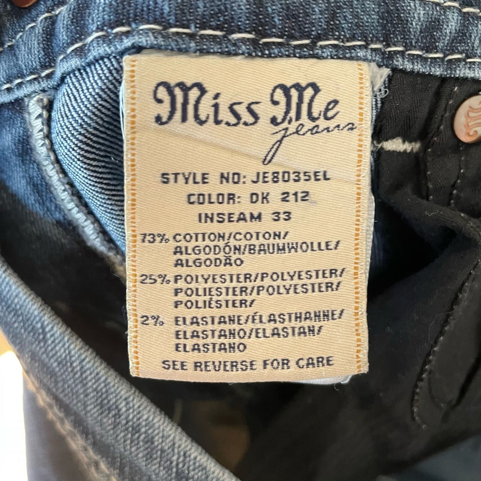 Miss Me Miss Me Easy Boot Jeans 28 Womens Bling Bootcut Denim Size 32" / US 10 / IT 46 - 7 Thumbnail