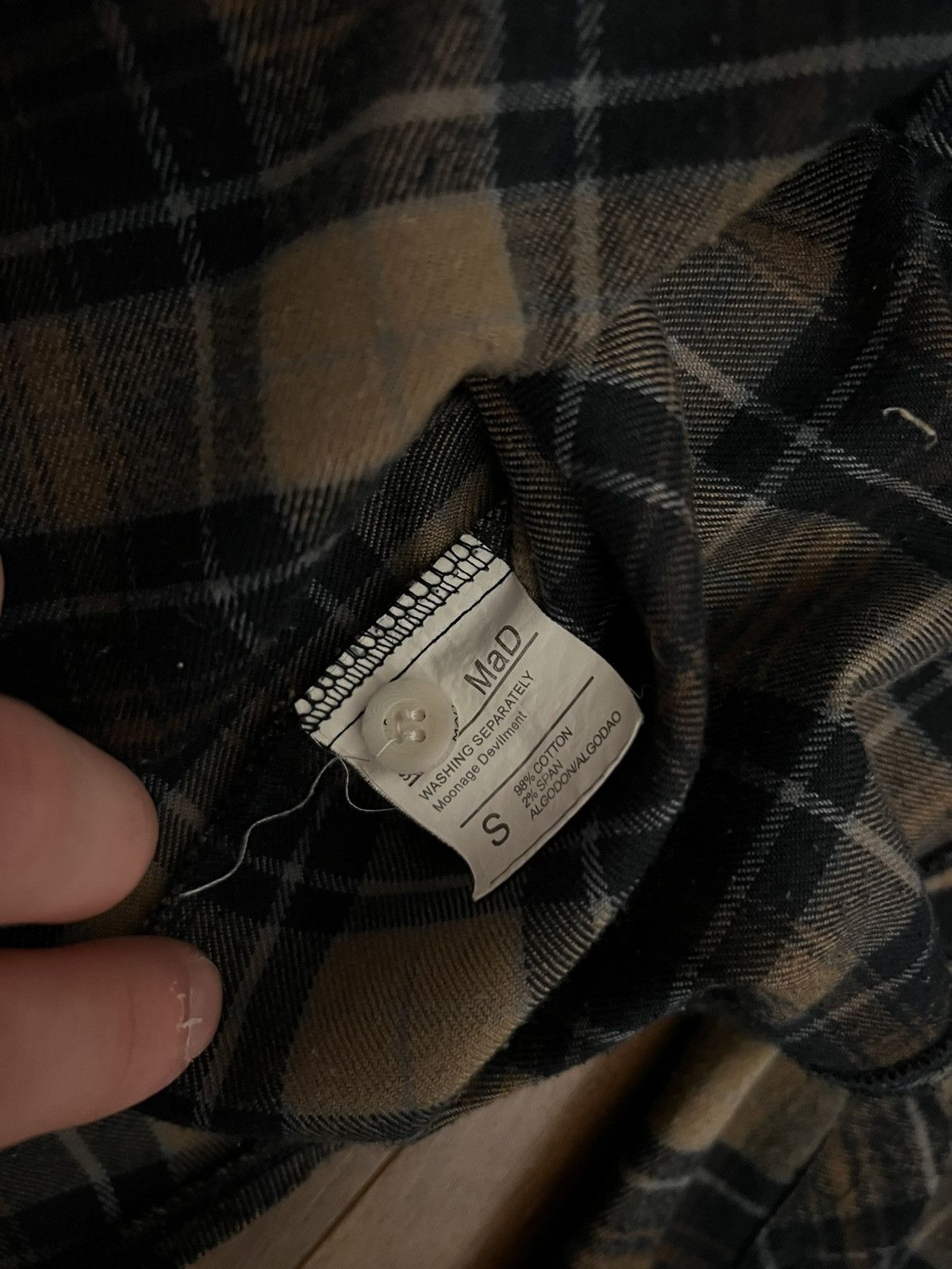 Japanese Brand Moonage Devilment Button Up Flannel Shirt in Brown Mix Size US S / EU 44-46 / 1 - 9 Thumbnail
