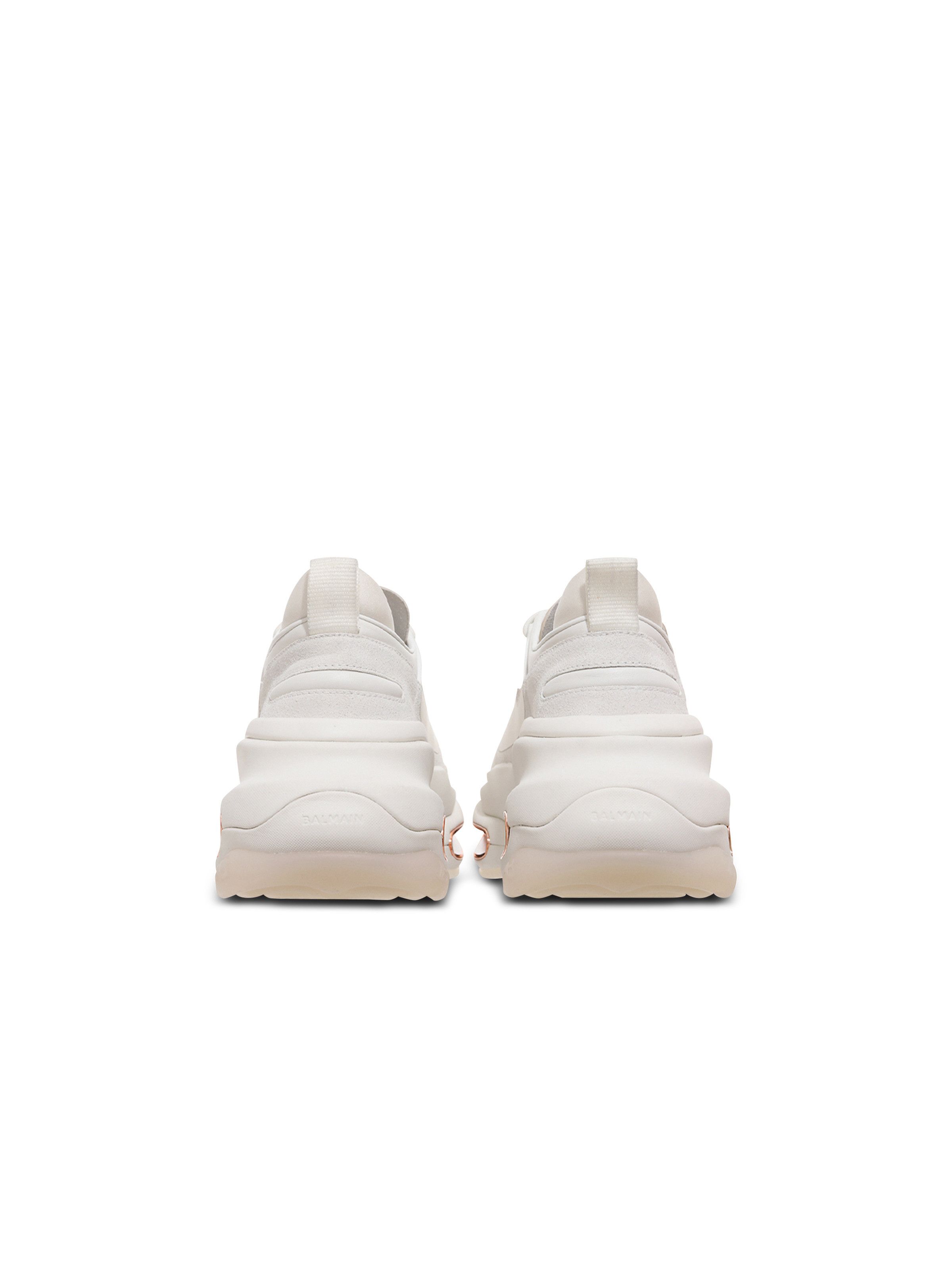 Balmain o1s1wg110925 Leather And Suede B Bold Sneaker in White Size US 10 / IT 40 - 4 Thumbnail