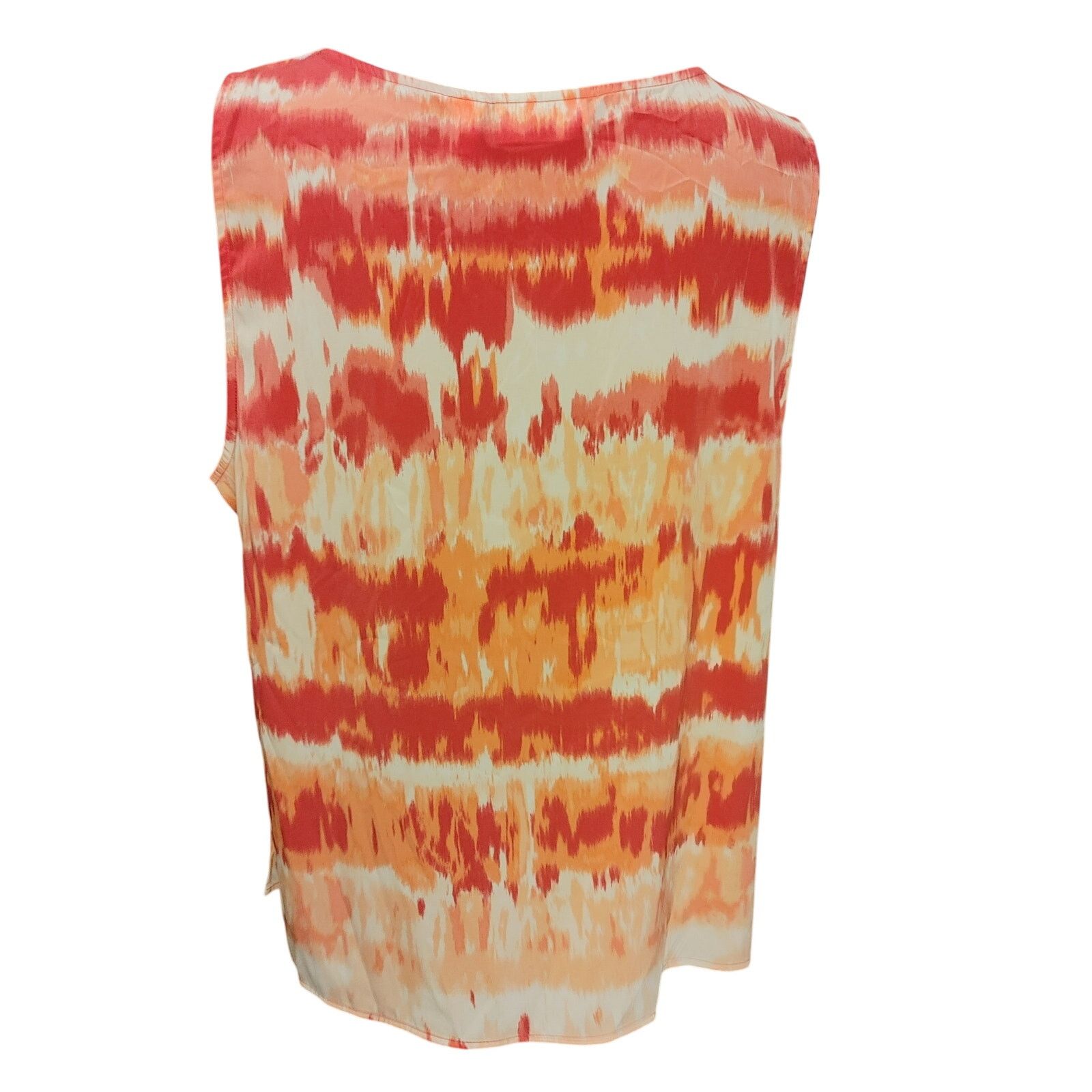 Chicos Chico's Women's 3 Orange/White Tie-Dye Sleeveless Tank Top Size XL / US 12-14 / IT 48-50 - 2 Thumbnail