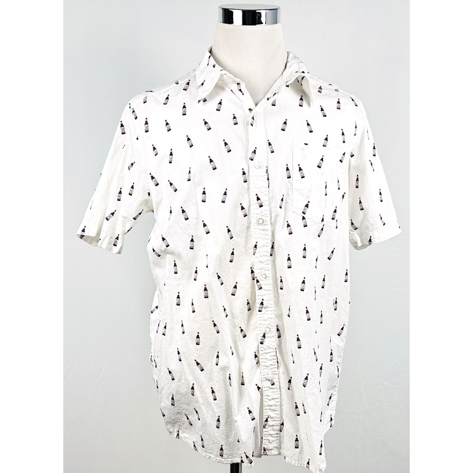 Budweiser Budweiser Shirt Hawaiian Beer Bottle Print White Cotton Short Sleeve XL Size US XL / EU 56 / 4 - 2 Thumbnail