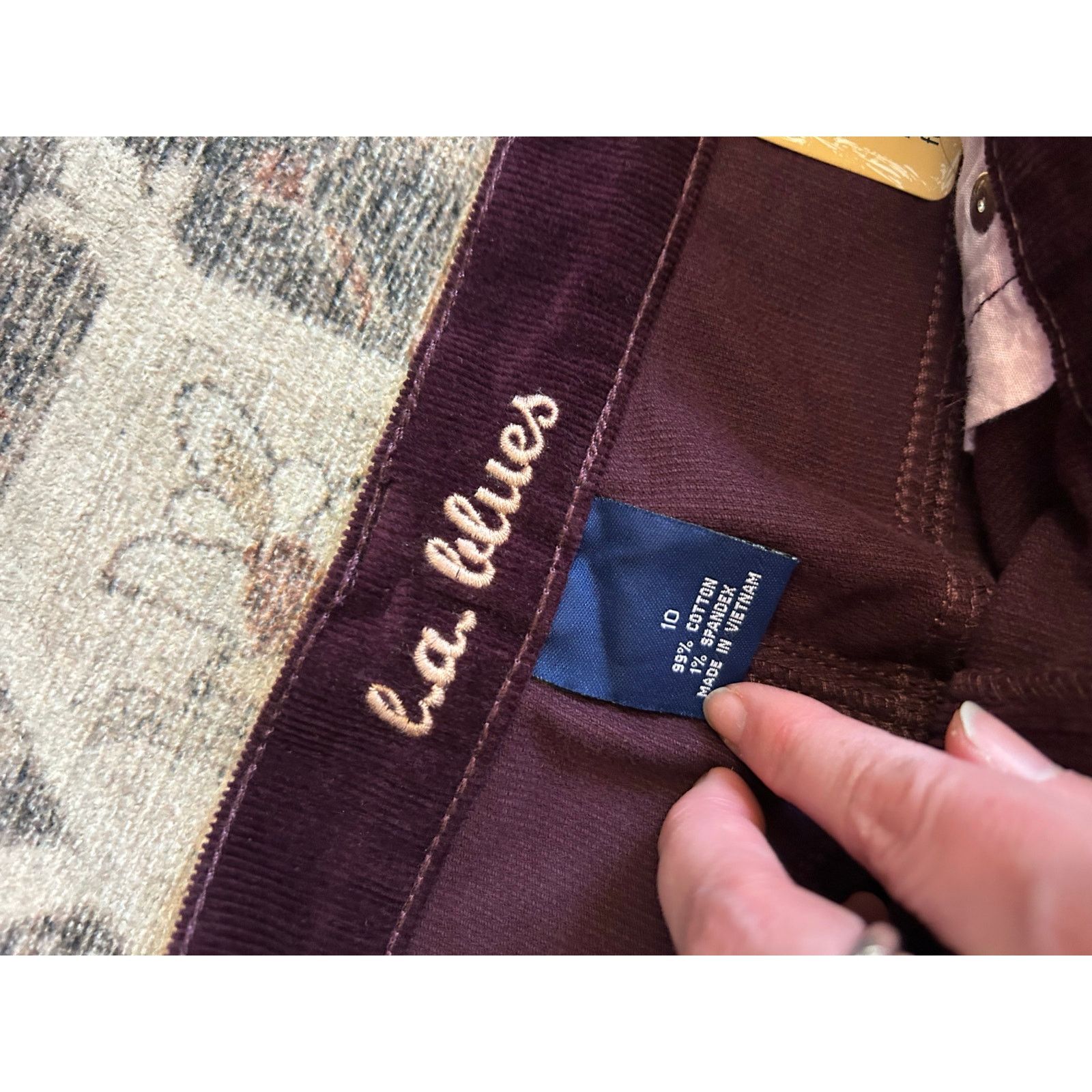 All Blues Fashion Bug, L.A. Blue NWT Purple Corduroy Pants, Sz 10 Size 32" / US 10 / IT 46 - 2 Thumbnail