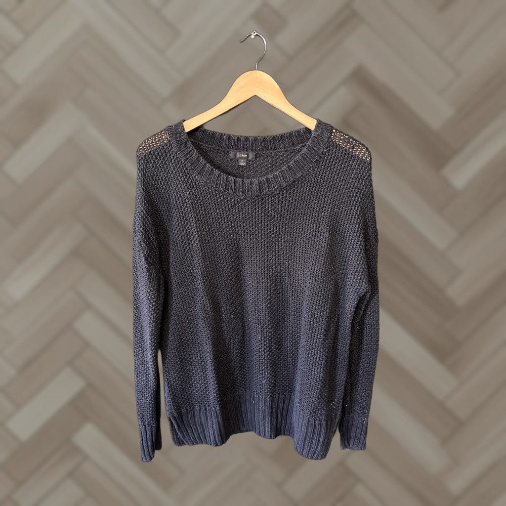 J.Crew J.CREW Sweatshirt Pullover Knitted Knit Oversized Black Size M Womens Pullover Sweatshirt 24x26 Measurements Size M / US 6-8 / IT 42-44 - 1 Thumbnail