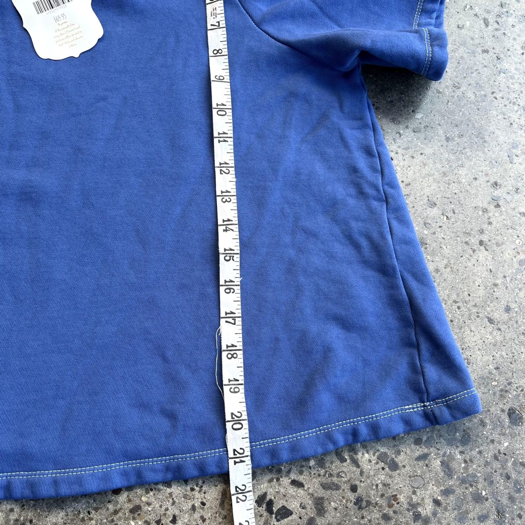 Vintage Altar'd State Shirt Womens Small Blue Cobalt Ruffle Sleeve Terry Knit Cotton Size S / US 4 / IT 40 - 6 Thumbnail