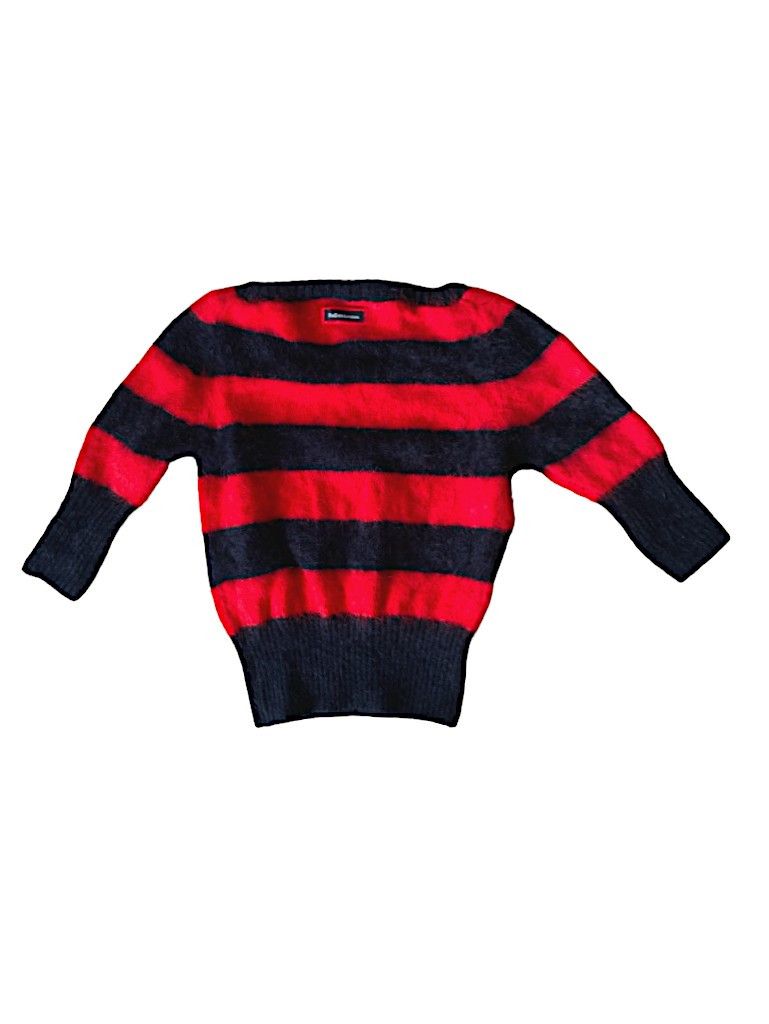 Dolce & Gabbana Dolce & Gabbana red/black striped angora mini sweater S Size S / US 4 / IT 40 - 2 Thumbnail