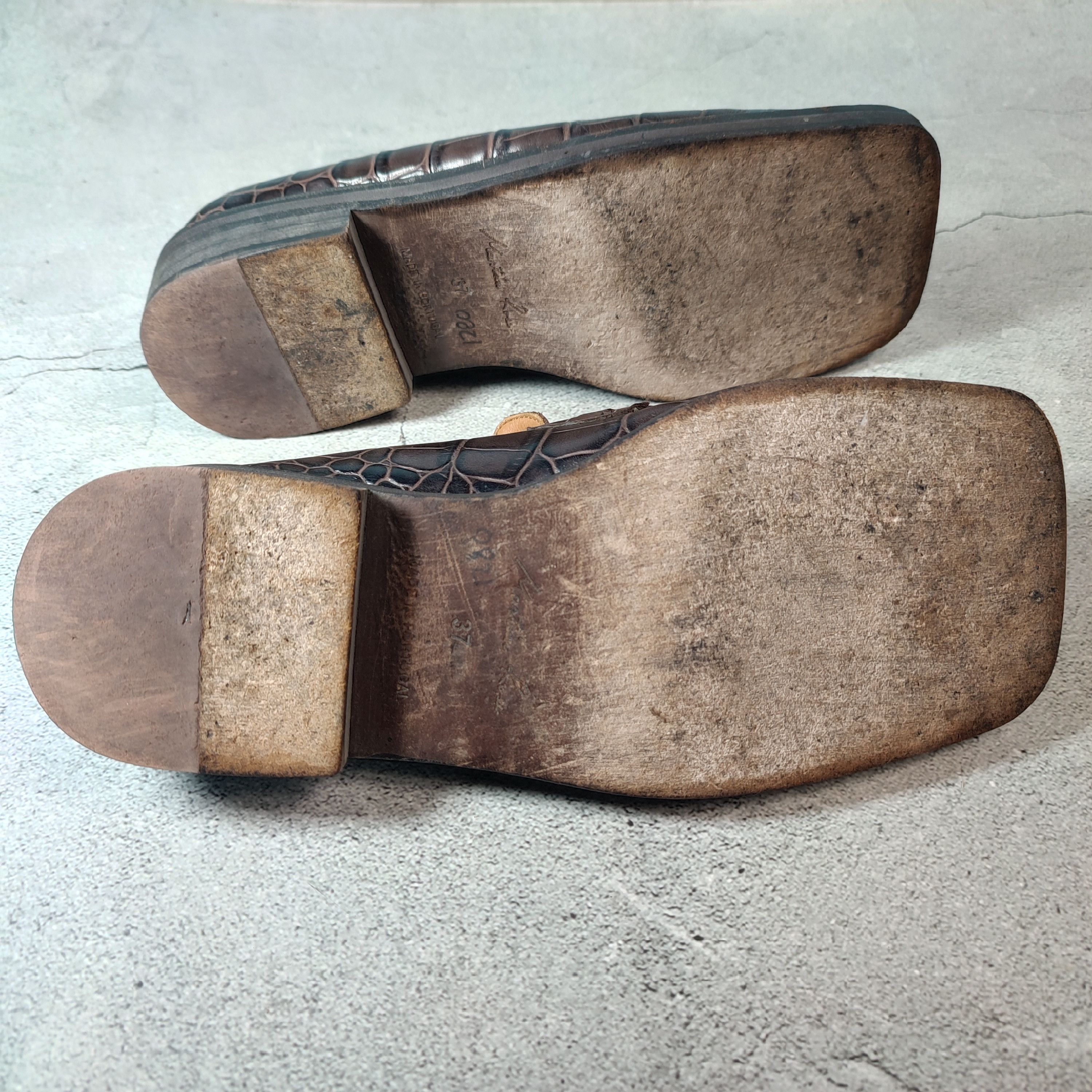 Martine Rose Martine Rose square toe croc leather / Cuban chain Mules Size US 7 / IT 37 - 12 Thumbnail