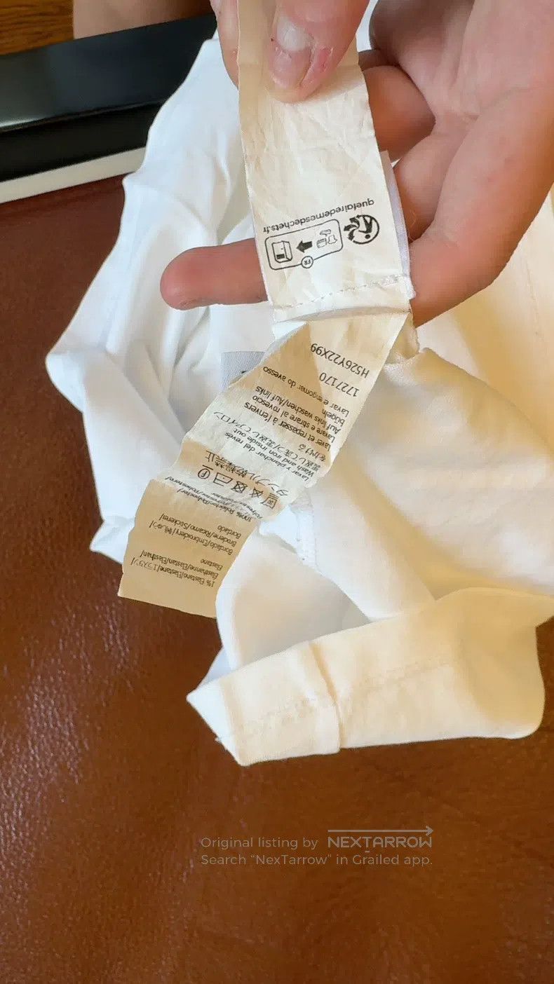 Loewe Loewe White short-sleeve T-shirt with blue embroidered log Size US L / EU 52-54 / 3 - 8 Thumbnail