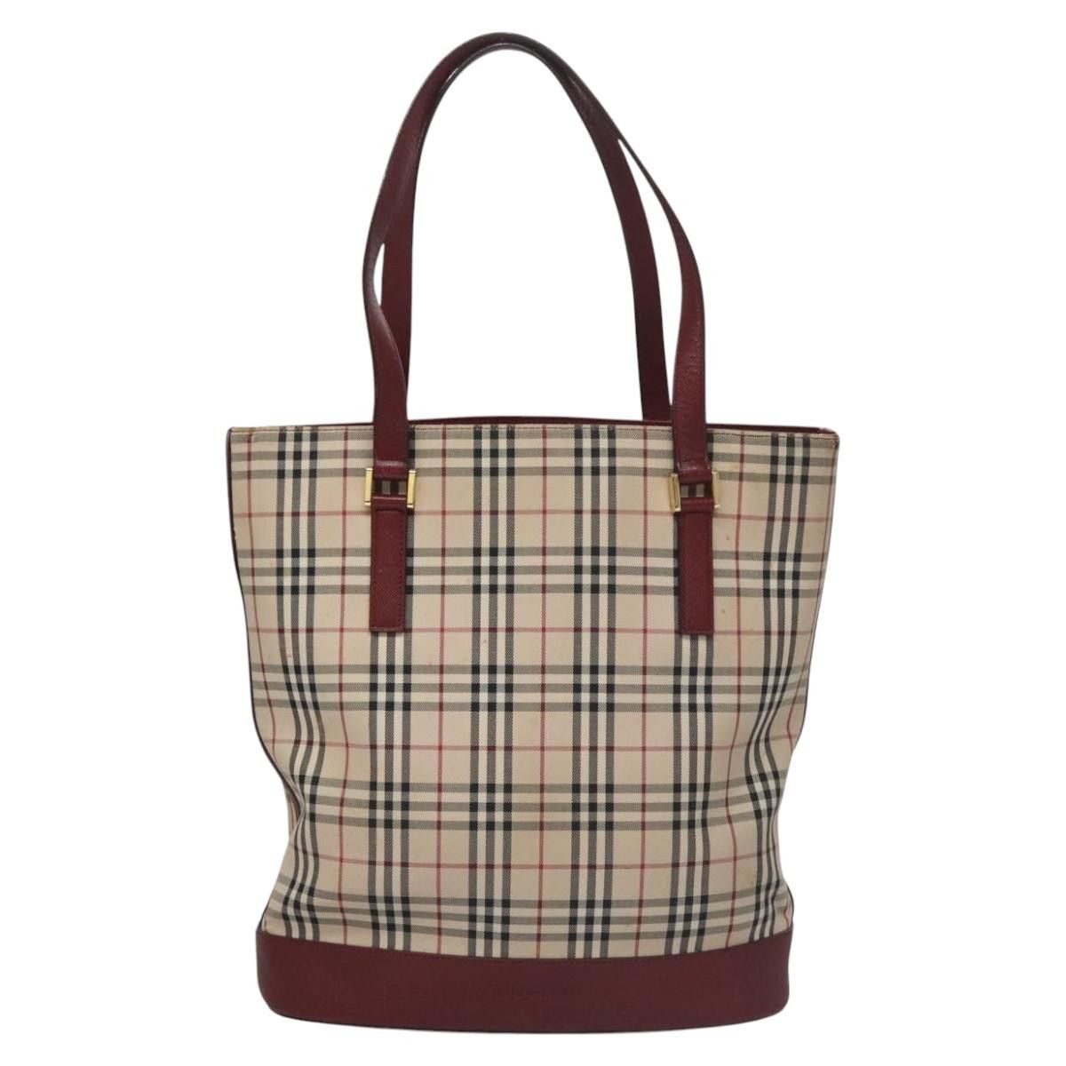 Burberry Nova Check Beige Canvas Tote Bag (Pre-Owned) Size ONE SIZE - 1 Thumbnail