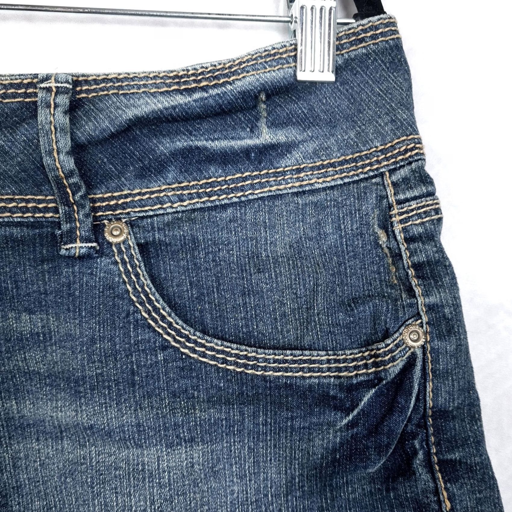 Denime Younique Shorts Jeans 5-Pocket Zip Fly Denim Stretch Blue Womens Juniors 13 Sommer Casual Boys Girls Mens Size 34" / US 12 / IT 48 - 6 Thumbnail