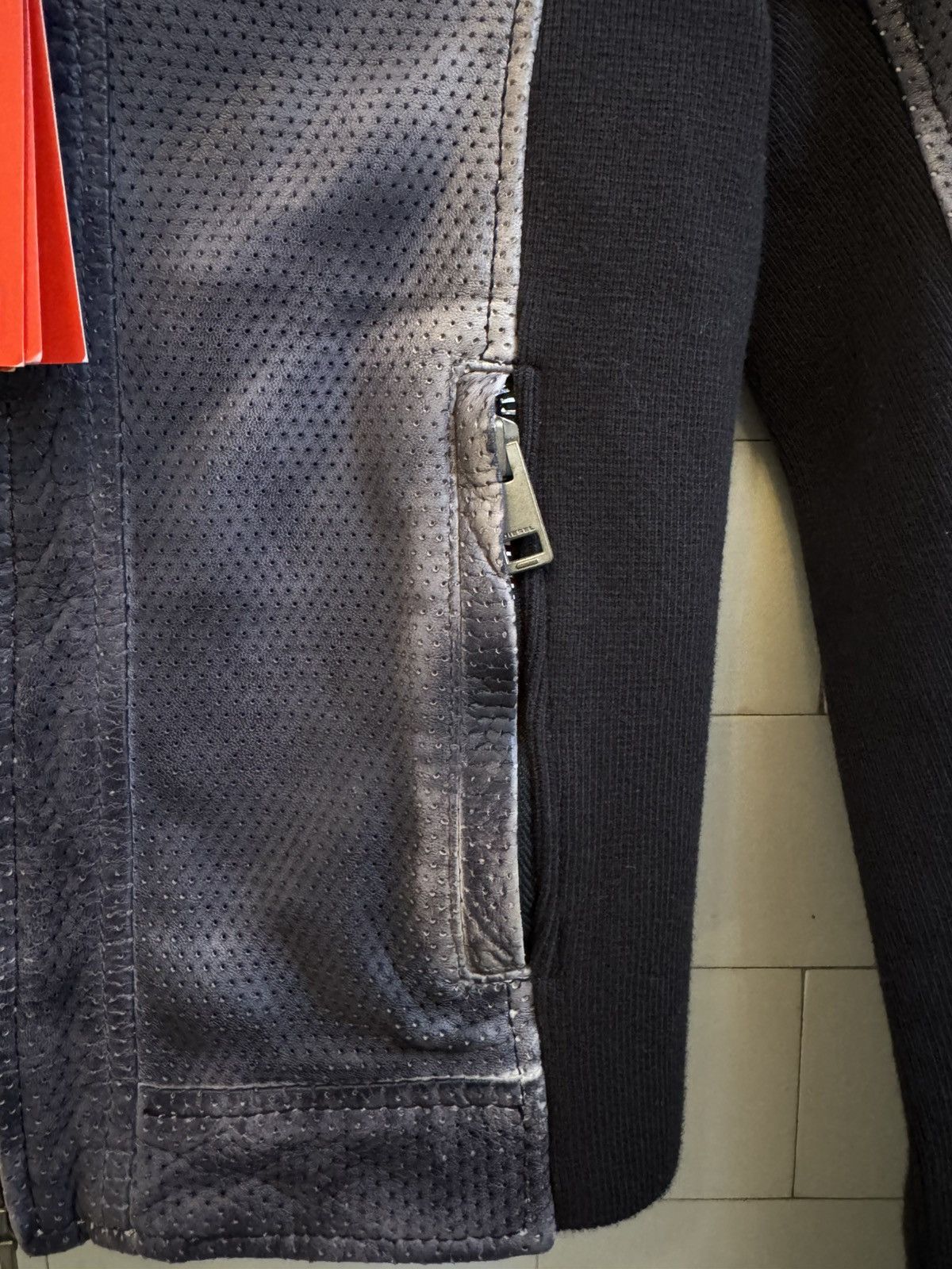Diesel Panelled perforated-leather jacket Size XS / US 0-2 / IT 36-38 - 13 Thumbnail