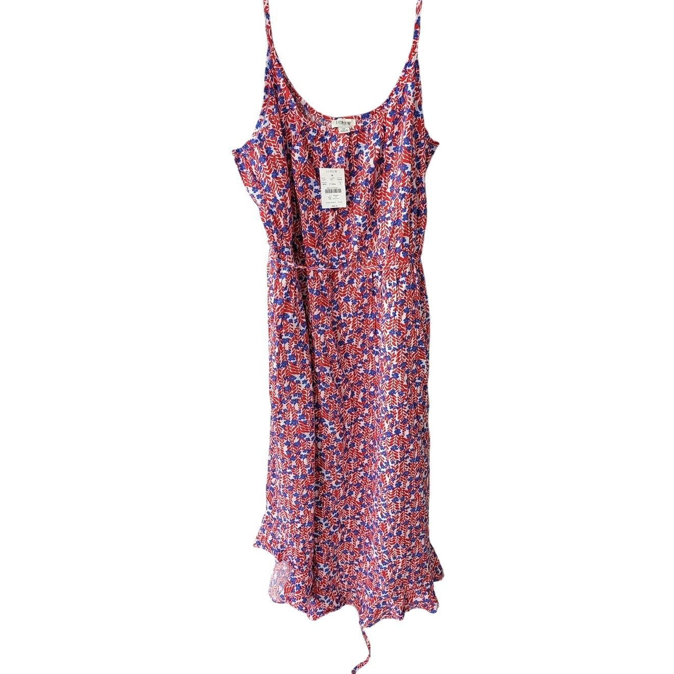 J.Crew J. Crew Ruffle Midi Dress -Curved Hem-Boho Red Sail Blue -16 Size XXL / US 16-18 / IT 52-54 - 1 Thumbnail