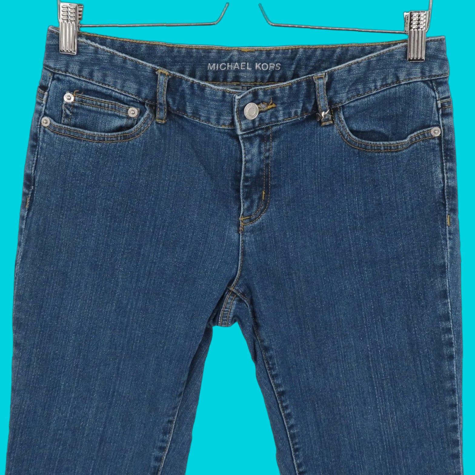 Michael Kors Michael Kors Jeans 8 Women Denim Bootcut 5-Pocket Studded Blue Pocket 5-Pocket Design Womens 8 Shoes? Wait. Size 30" / US 8 / IT 44 - 1 Thumbnail