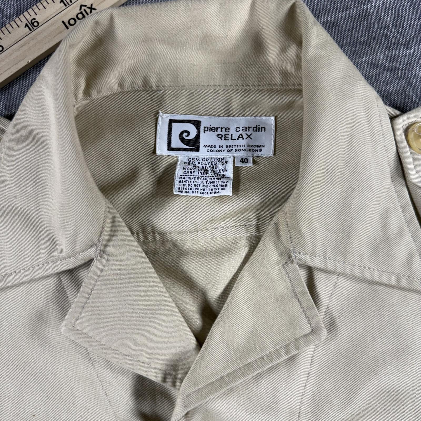 Pierre Cardin Pierre Cardin Shirt Women's 40 Khaki Front Pocket Safari VTG Size 36" / US 14 / IT 50 - 5 Thumbnail