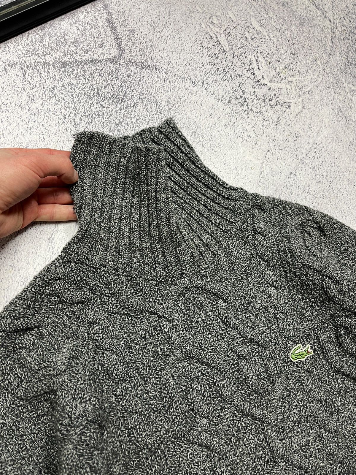 Lacoste Vintage Lacoste Geometric Knitted Sweater Turtleneck Wool Size US M / EU 48-50 / 2 - 6 Thumbnail