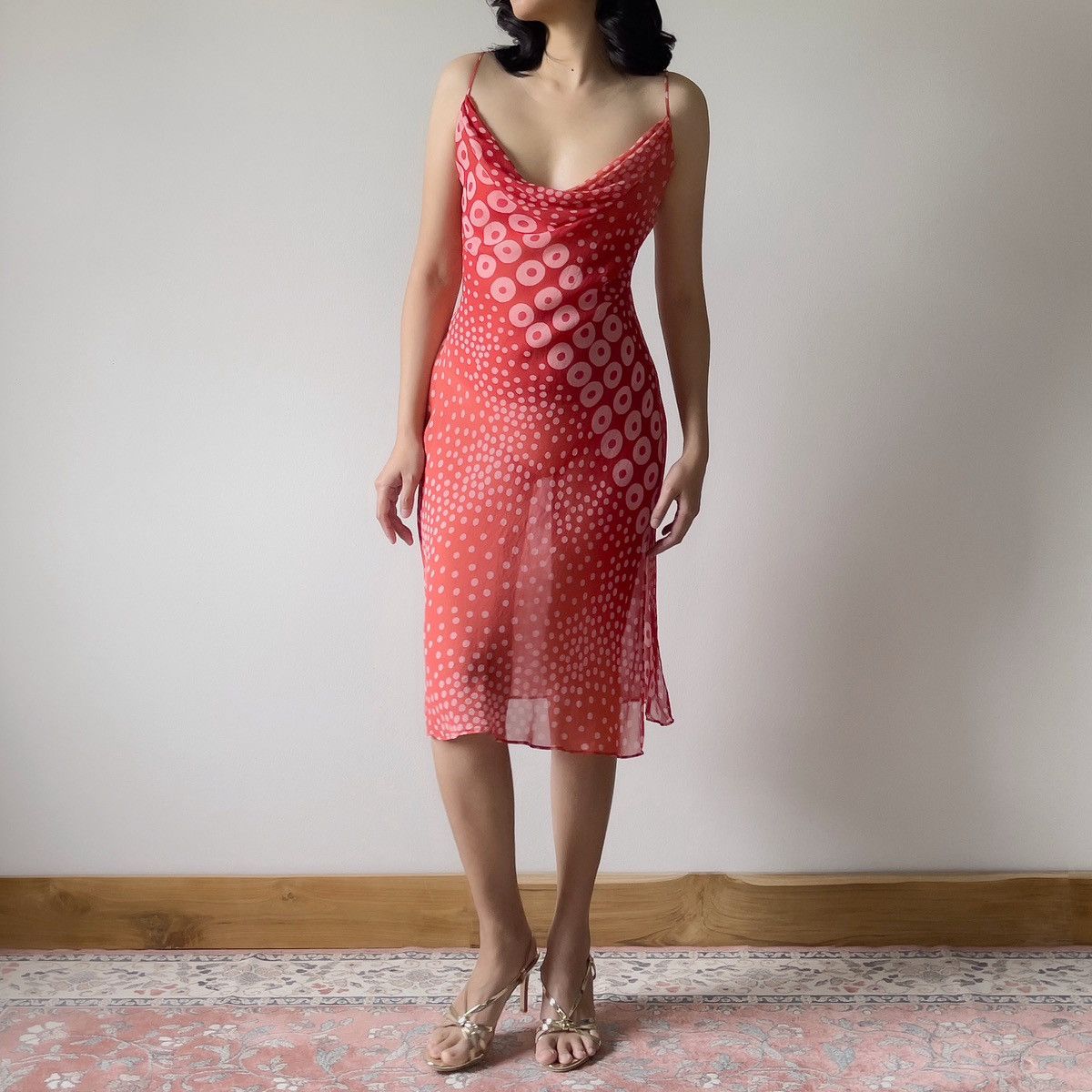 Pink Polka Dot Slip Dress Cut Me to Ribbons Pink Polka Dot Slip Mini Dress