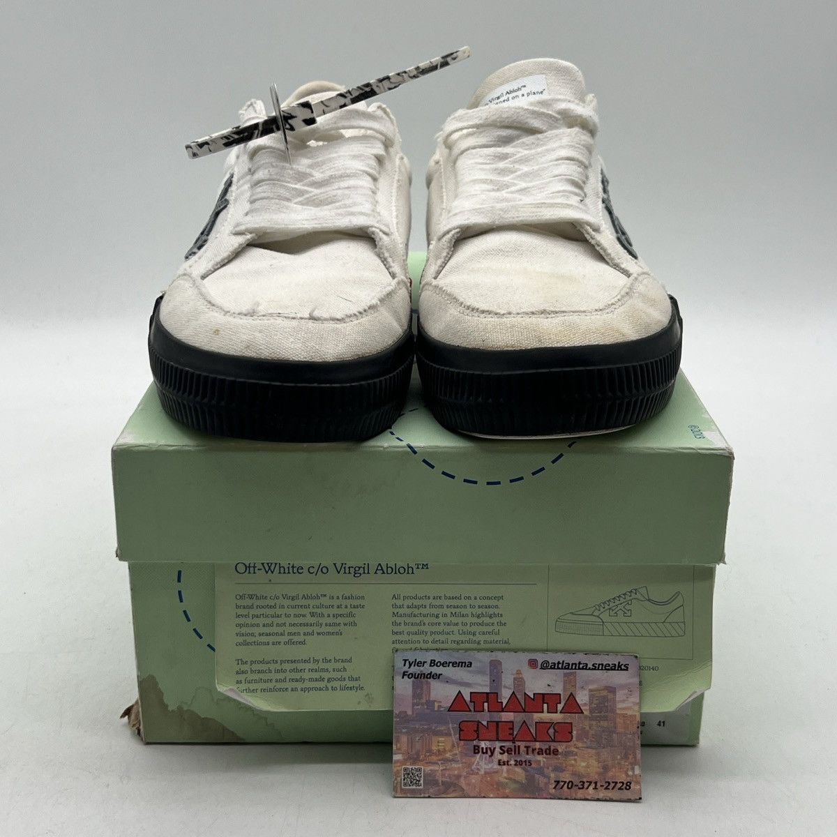 Off white vulc sneaker white black light blue
