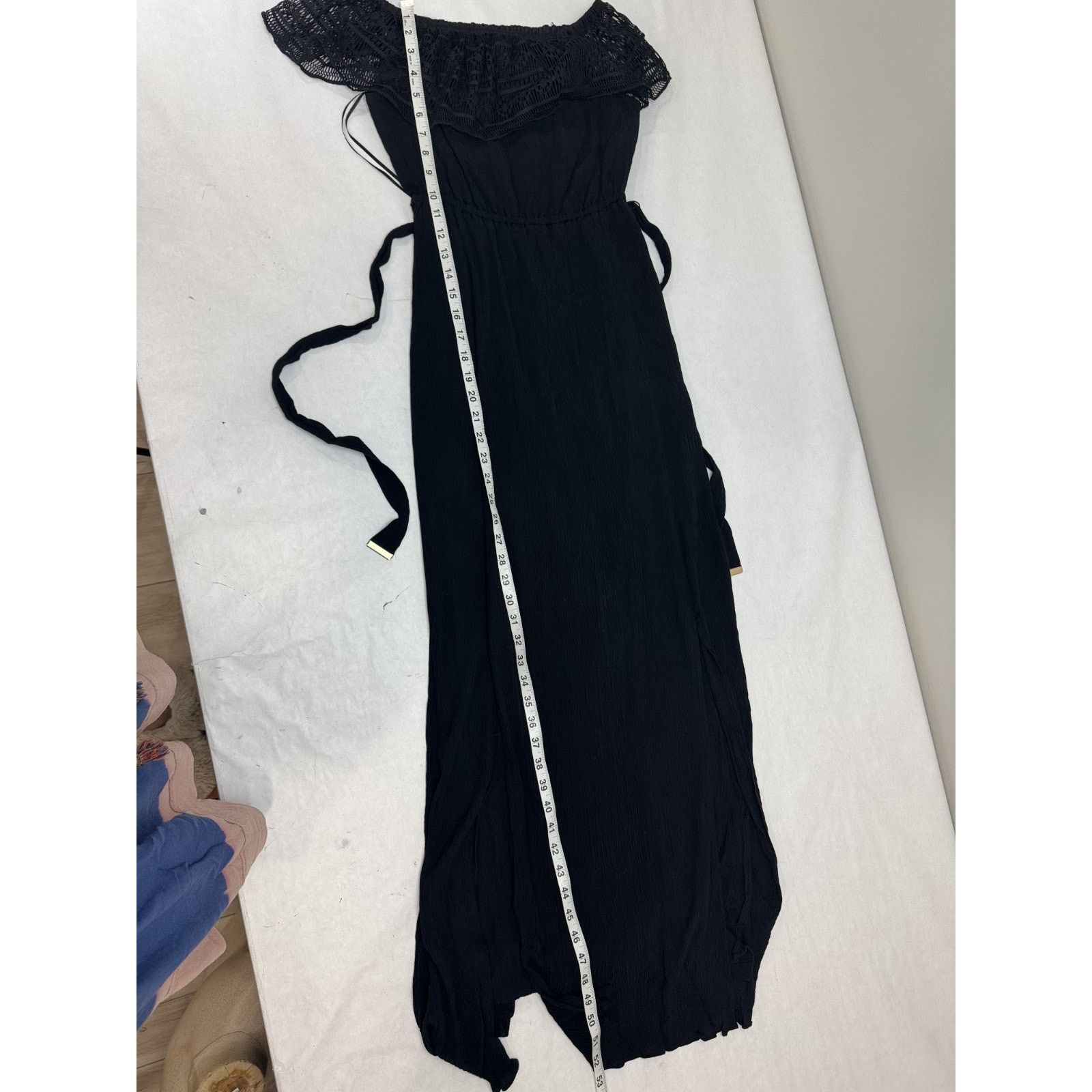 Apt. 9 Whimsigoth Black Dress Boho Long Slit Lace Gothic Cottage XS Size XS / US 0-2 / IT 36-38 - 6 Thumbnail