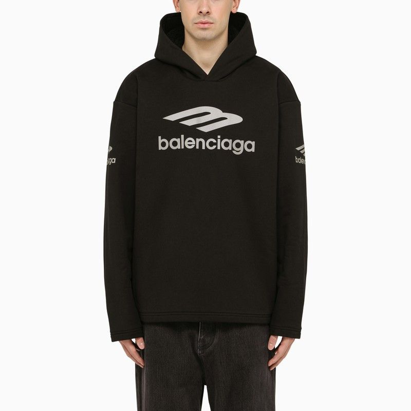 image of Balenciaga Icon 3B Sport Hoodie Black Size 3, Men's