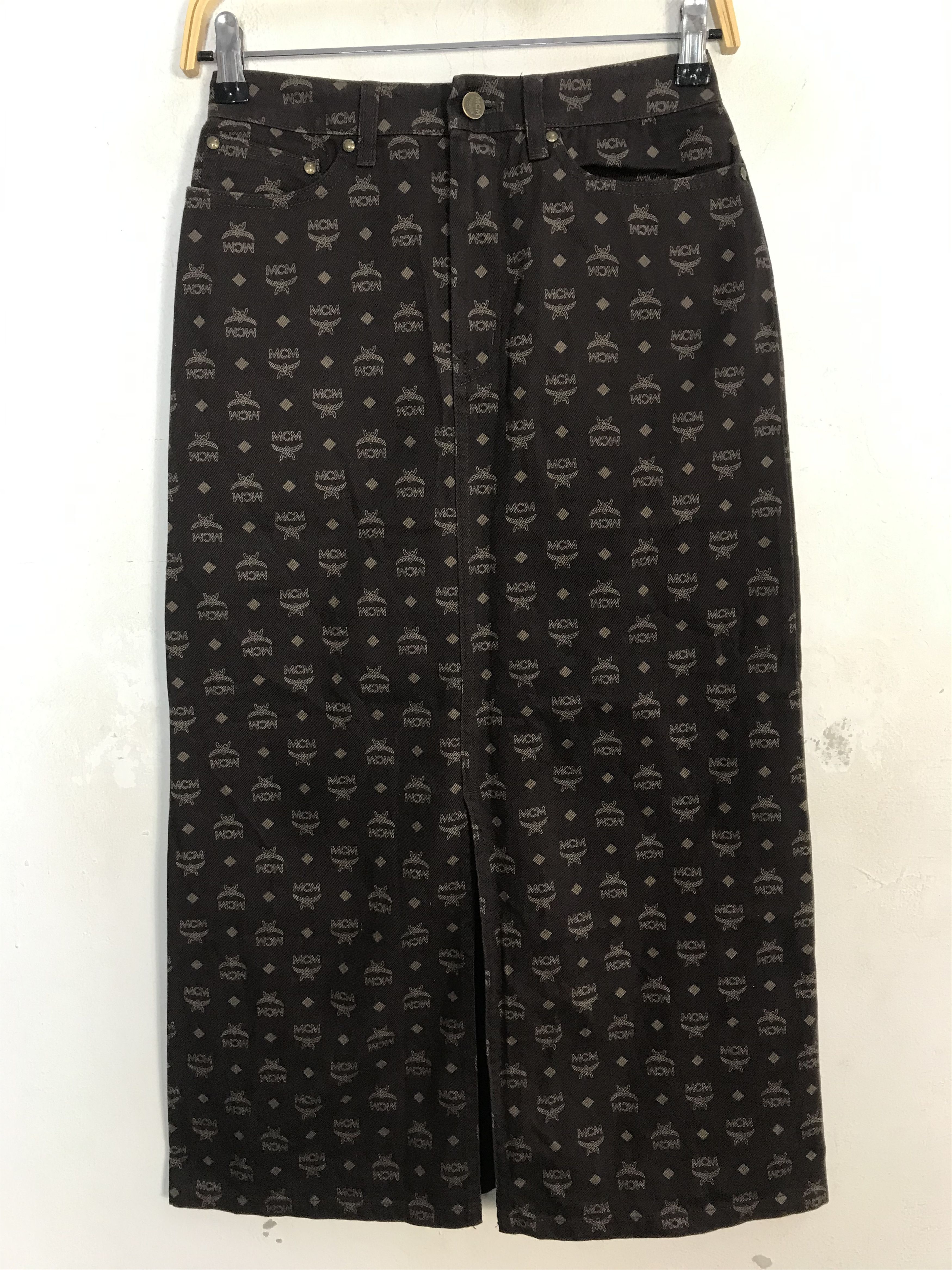 MCM MCM Nova Checked Monogram Skirt Denim Jeans Size 26" / US 2 / IT 38 - 3 Thumbnail