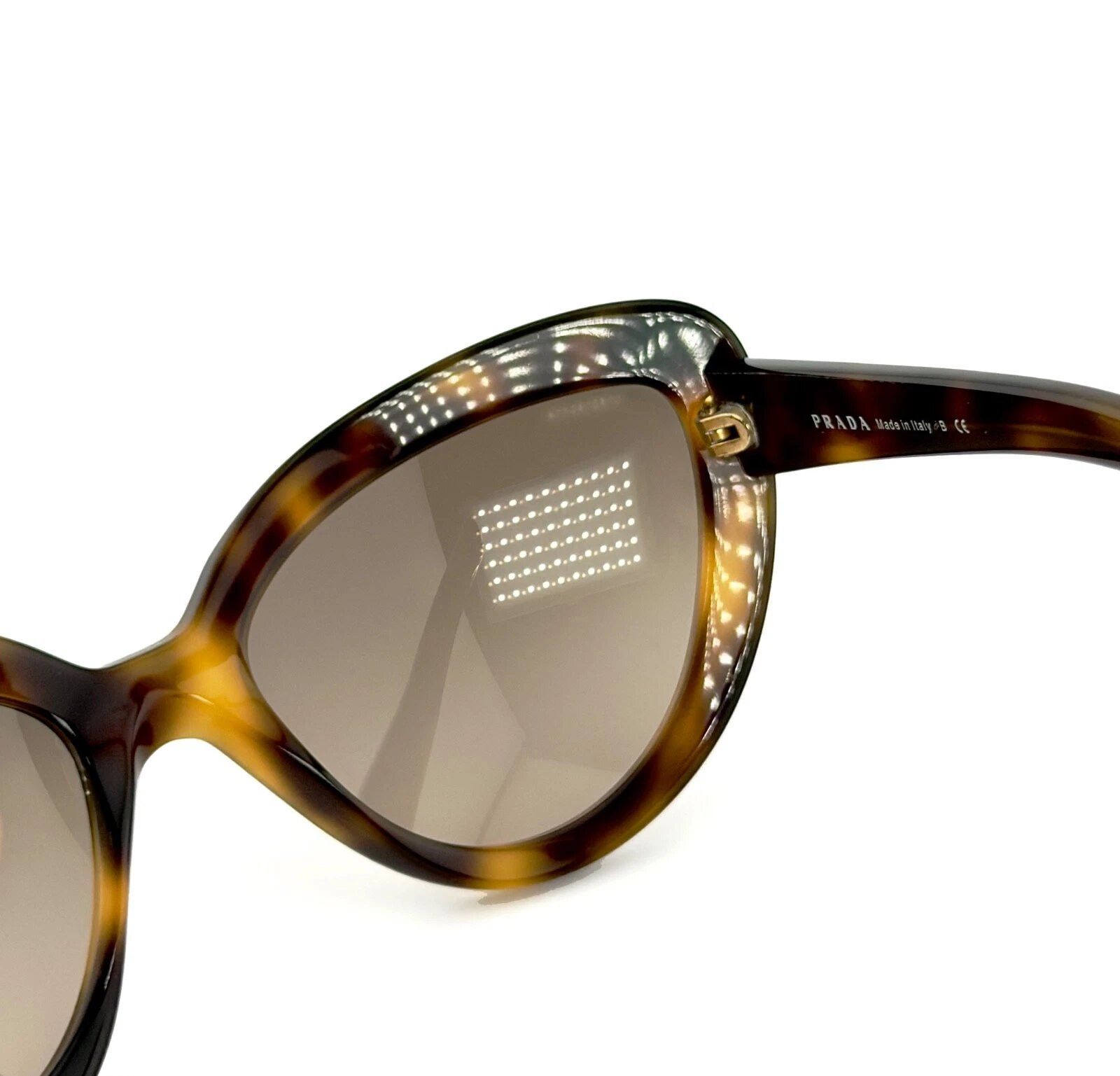 Prada PRADA 08R ORNATE PR08RS Brown Havana Cat Eye Sunglasses 08RS Size ONE SIZE - 8 Thumbnail