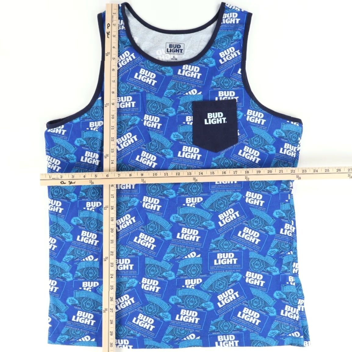 Budweiser Budweiser Pocket Tank All Over Print Top Blue Men's XL Shirt Size US XL / EU 56 / 4 - 3 Thumbnail