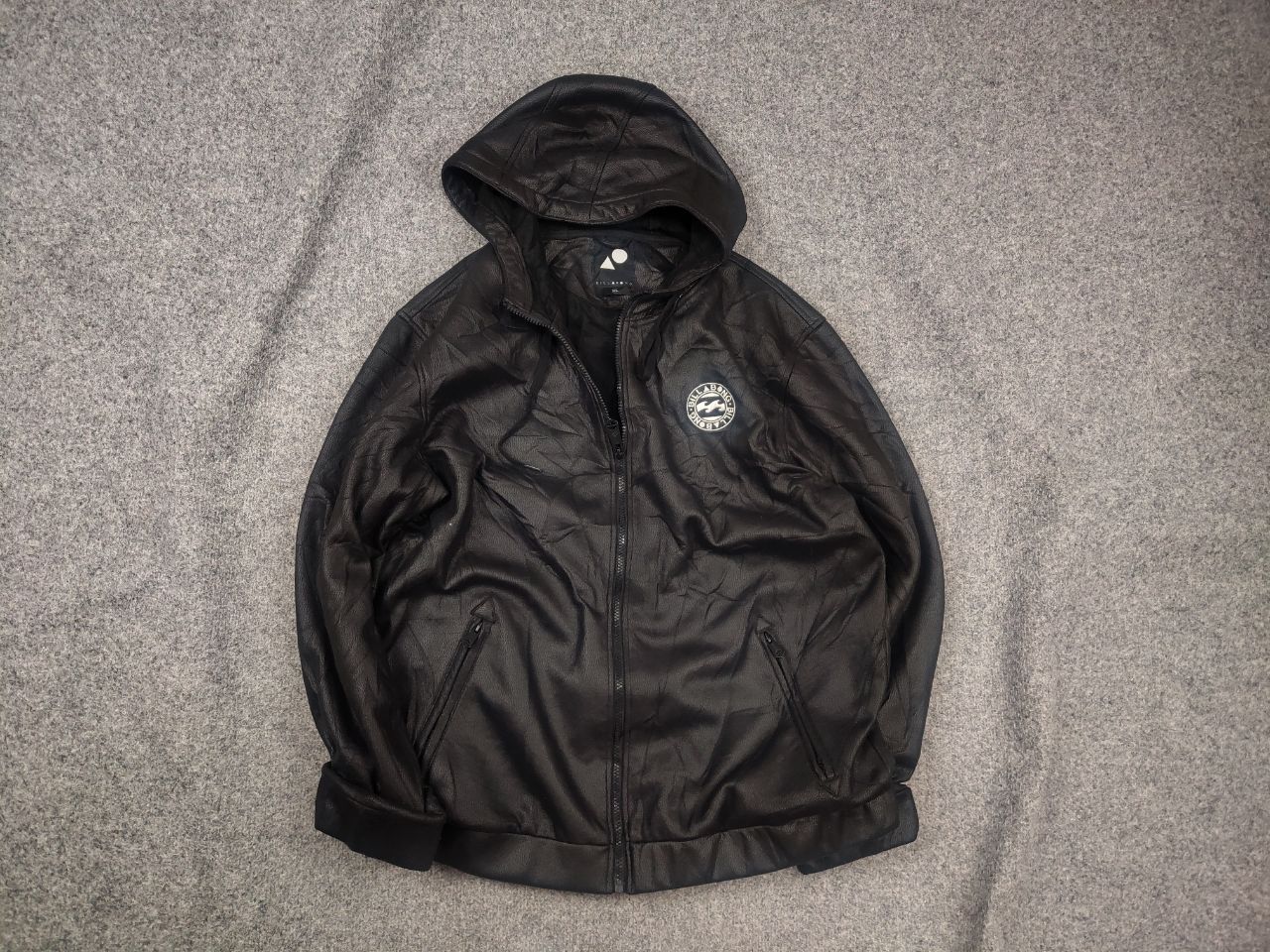 Billabong Billabong Faux Leather Black Bomber Hooded Jacket Vintage Size US XL / EU 56 / 4 - 1 Thumbnail